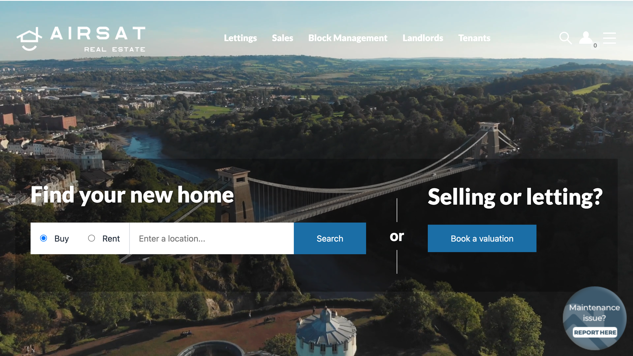 Airsat Real Estate page preview