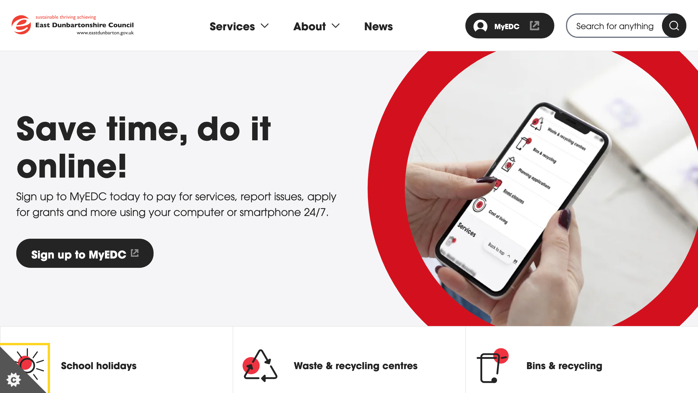 East Dunbartonshire website preview