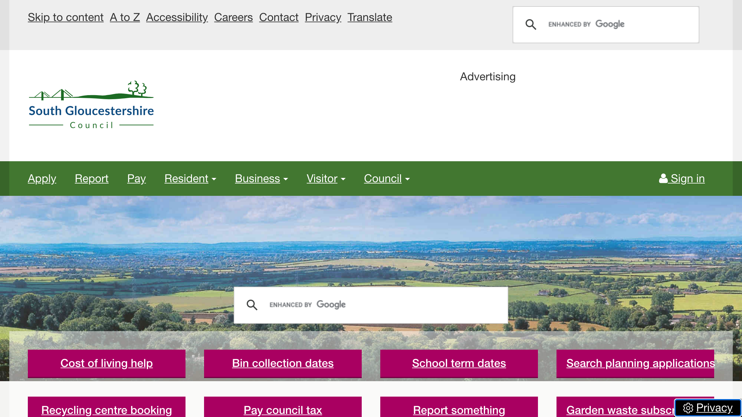 South Gloucestershire website preview