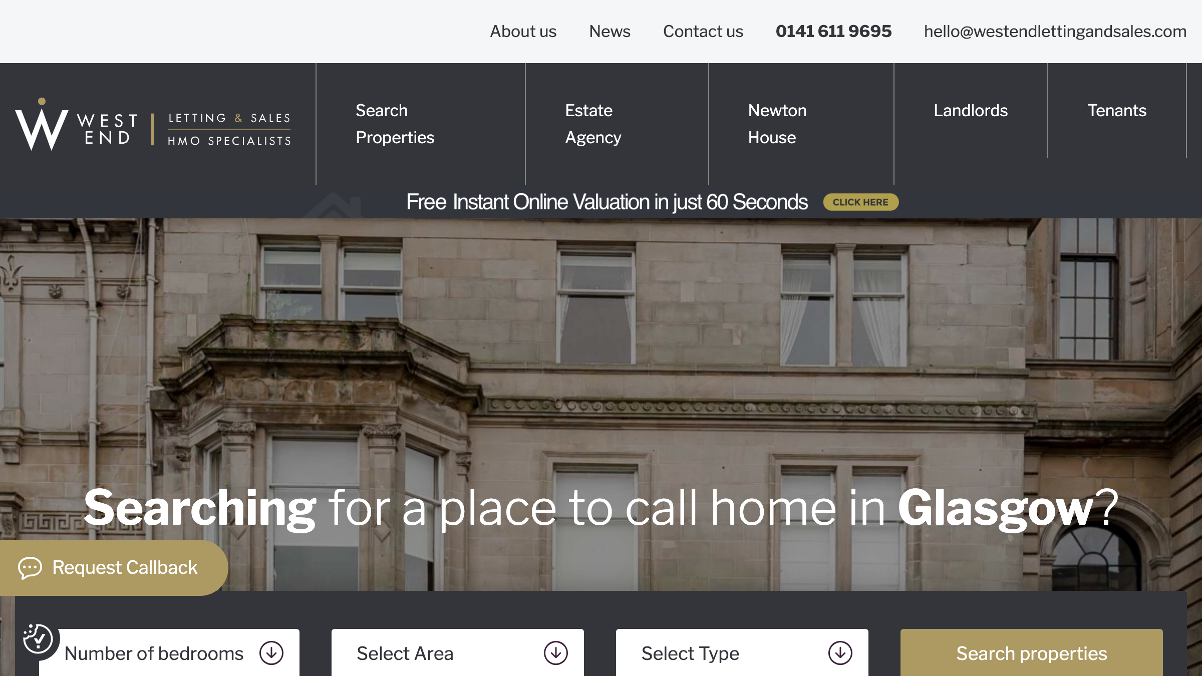 West End Letting and Sales page preview