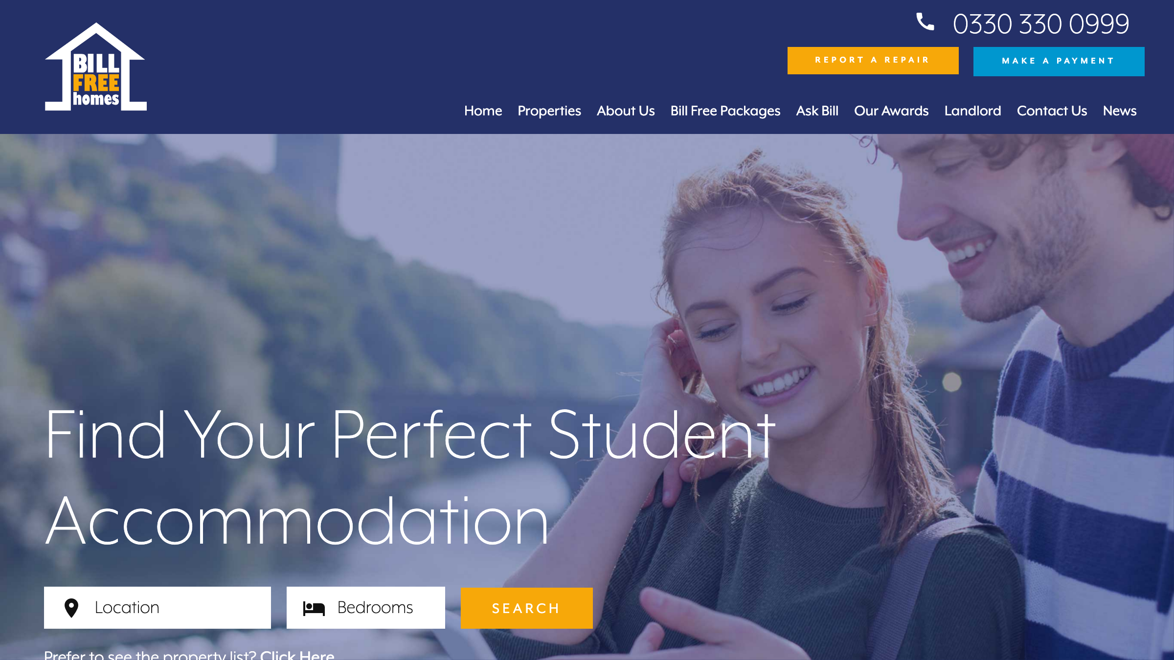Bill Free Homes page preview