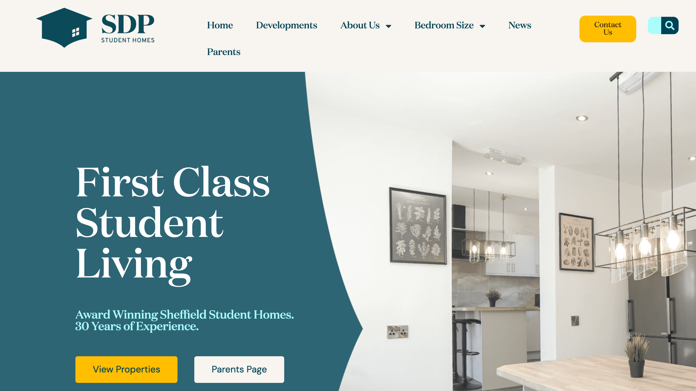SDP Student Homes page preview