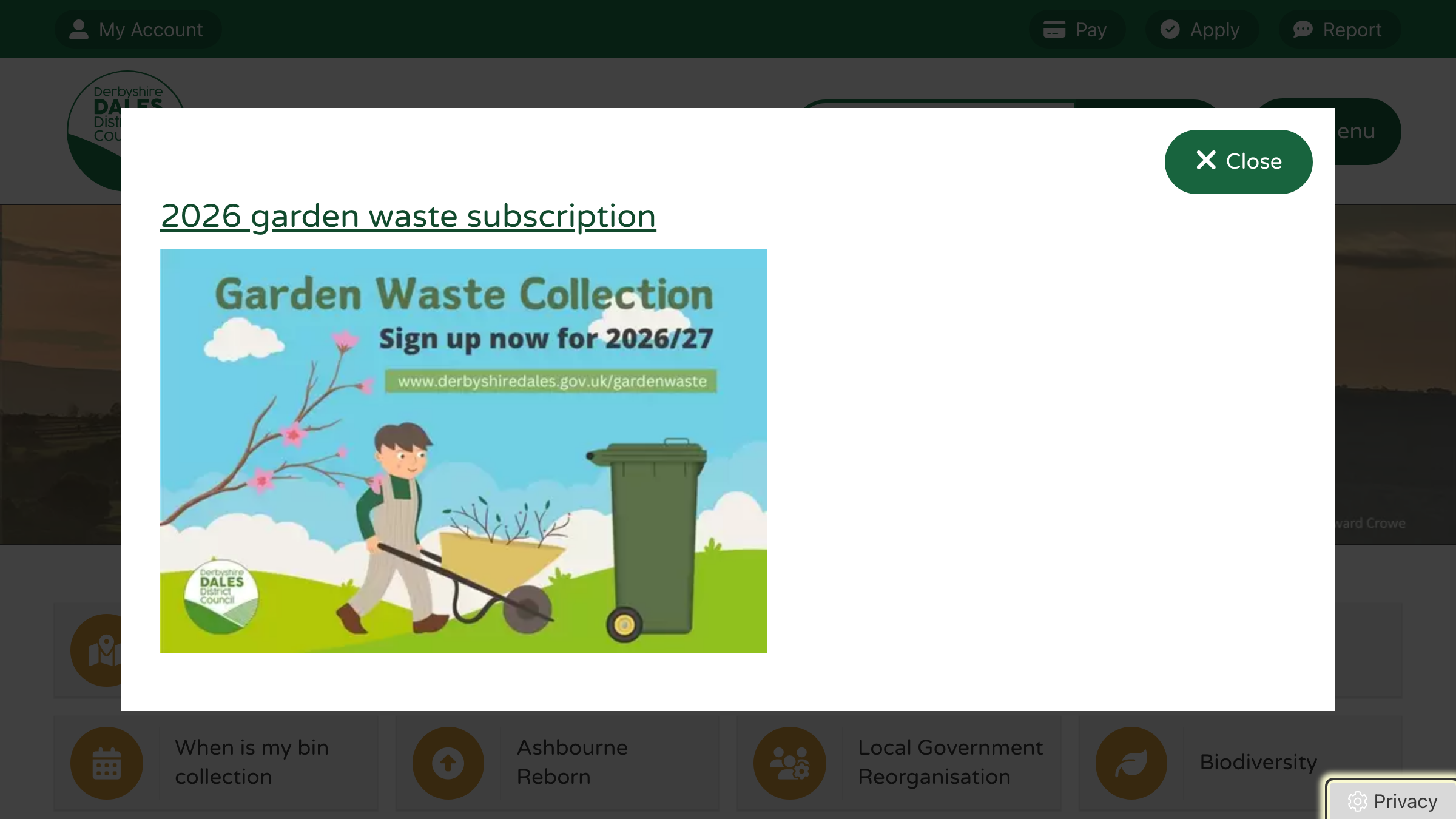 Derbyshire Dales website preview