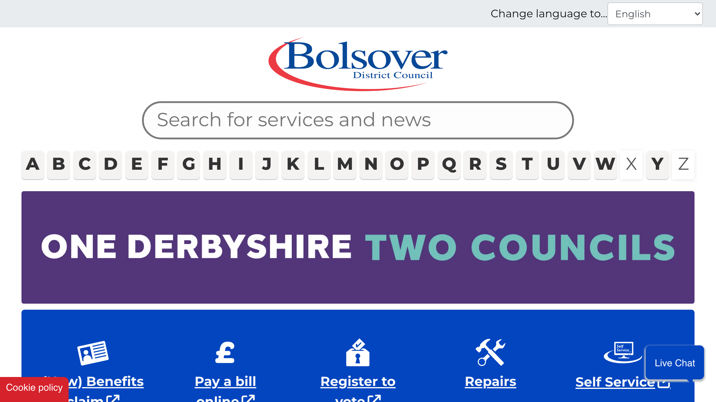 Bolsover website preview