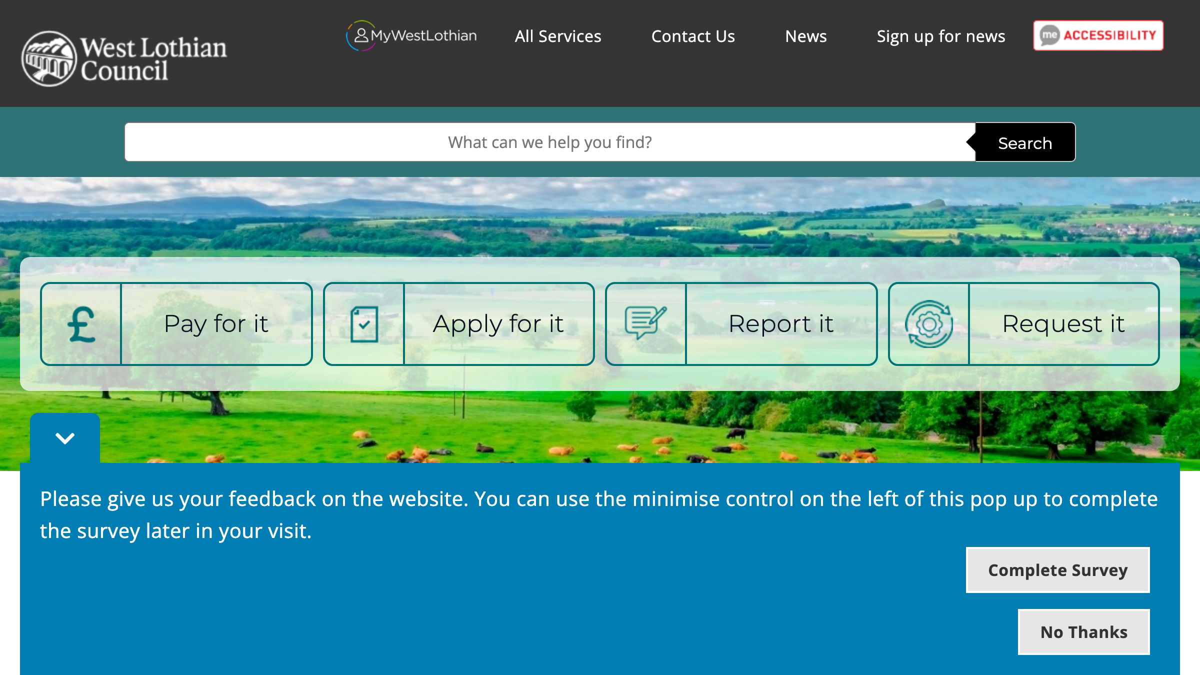 West Lothian website preview