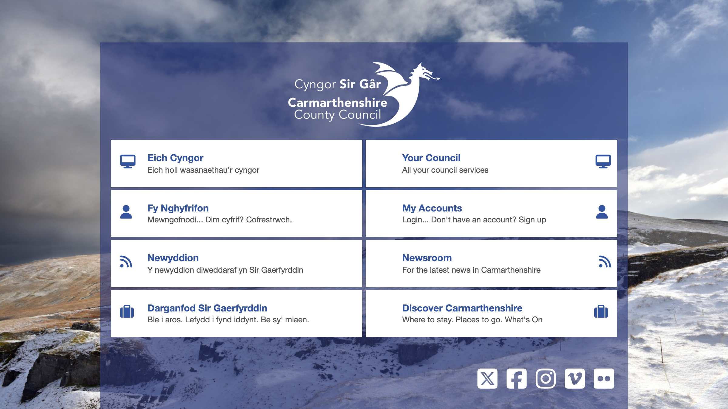 Carmarthenshire website preview