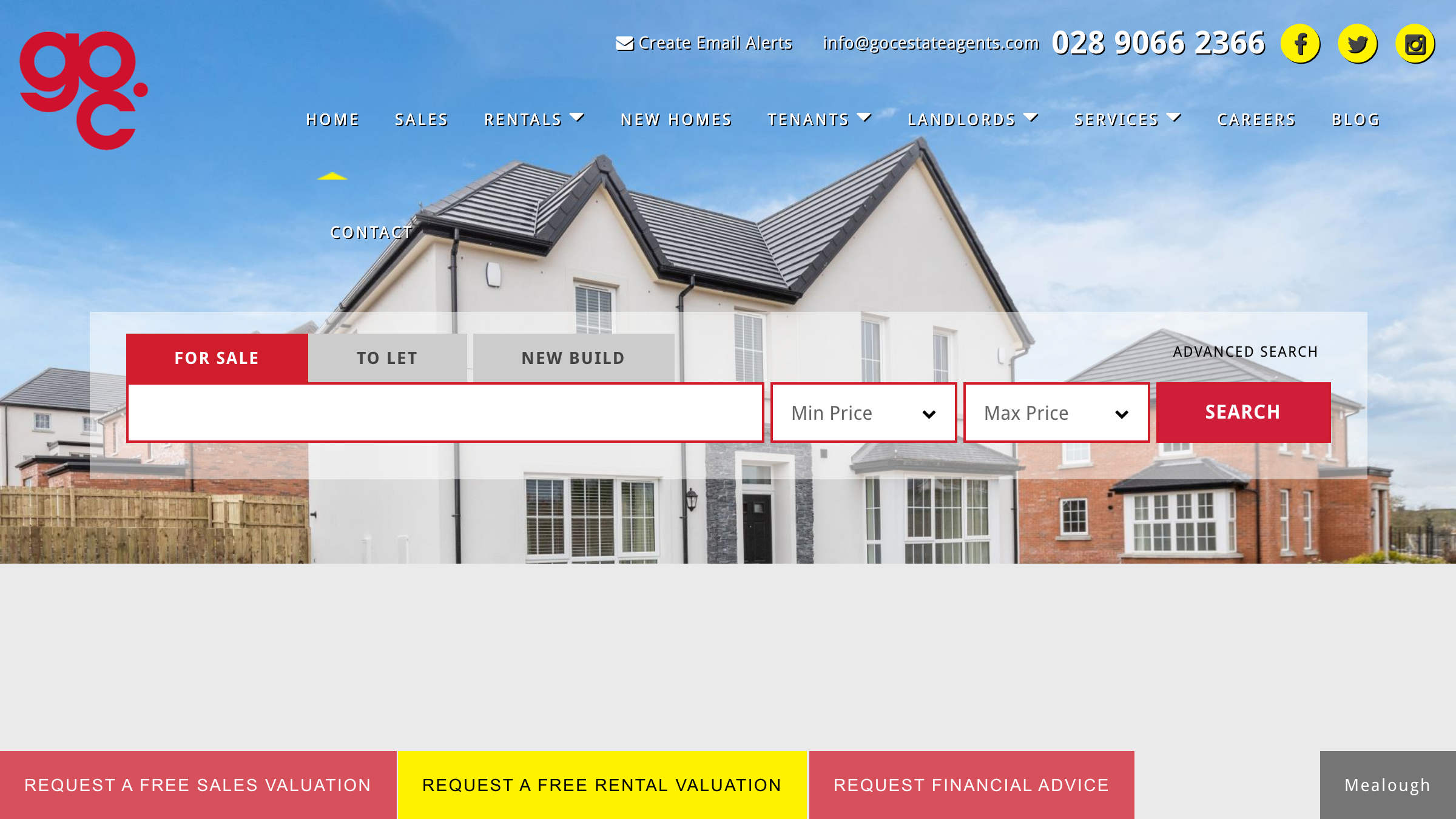Gerry O'Connor Estate Agents page preview