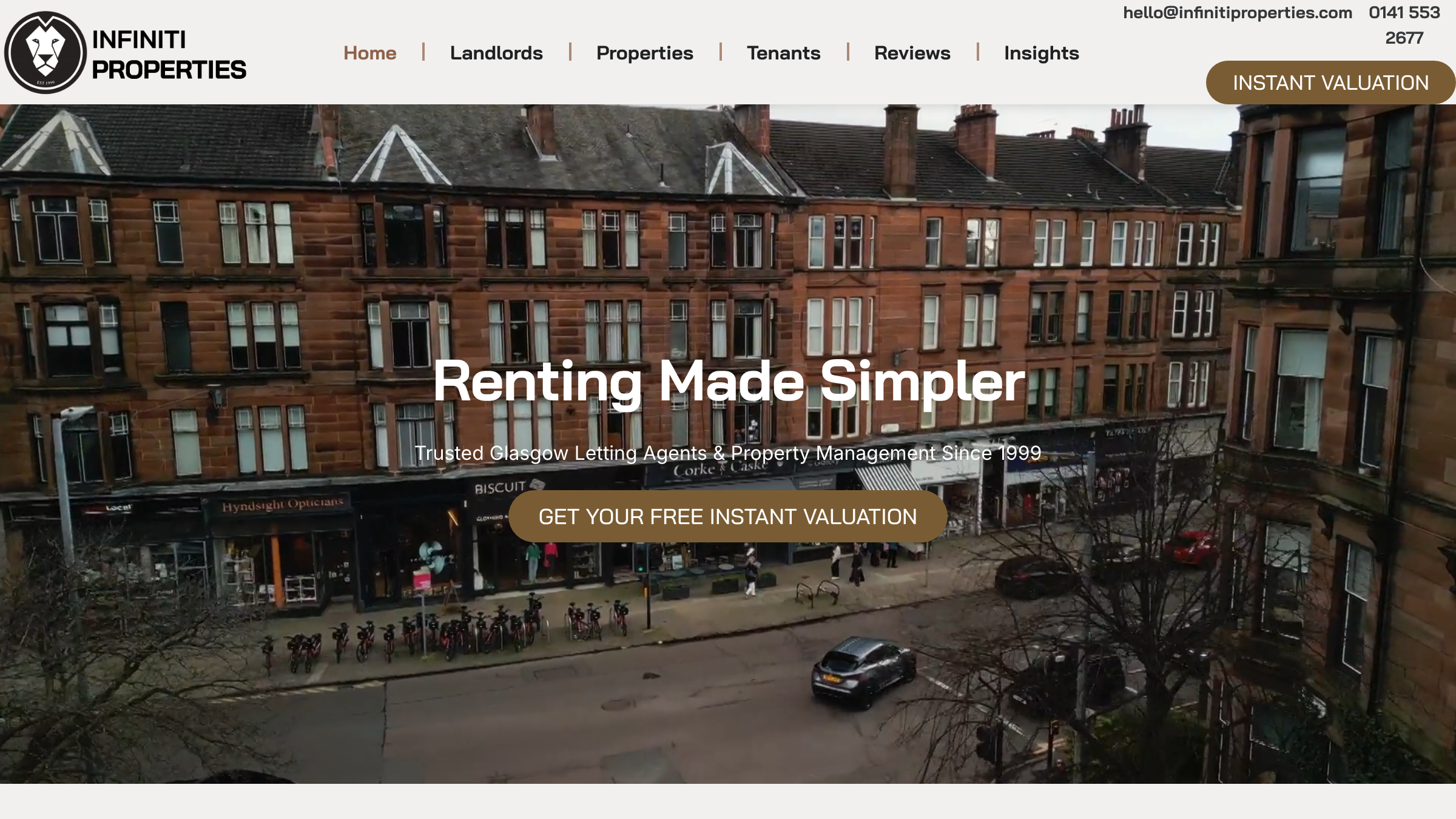 Infiniti Properties page preview