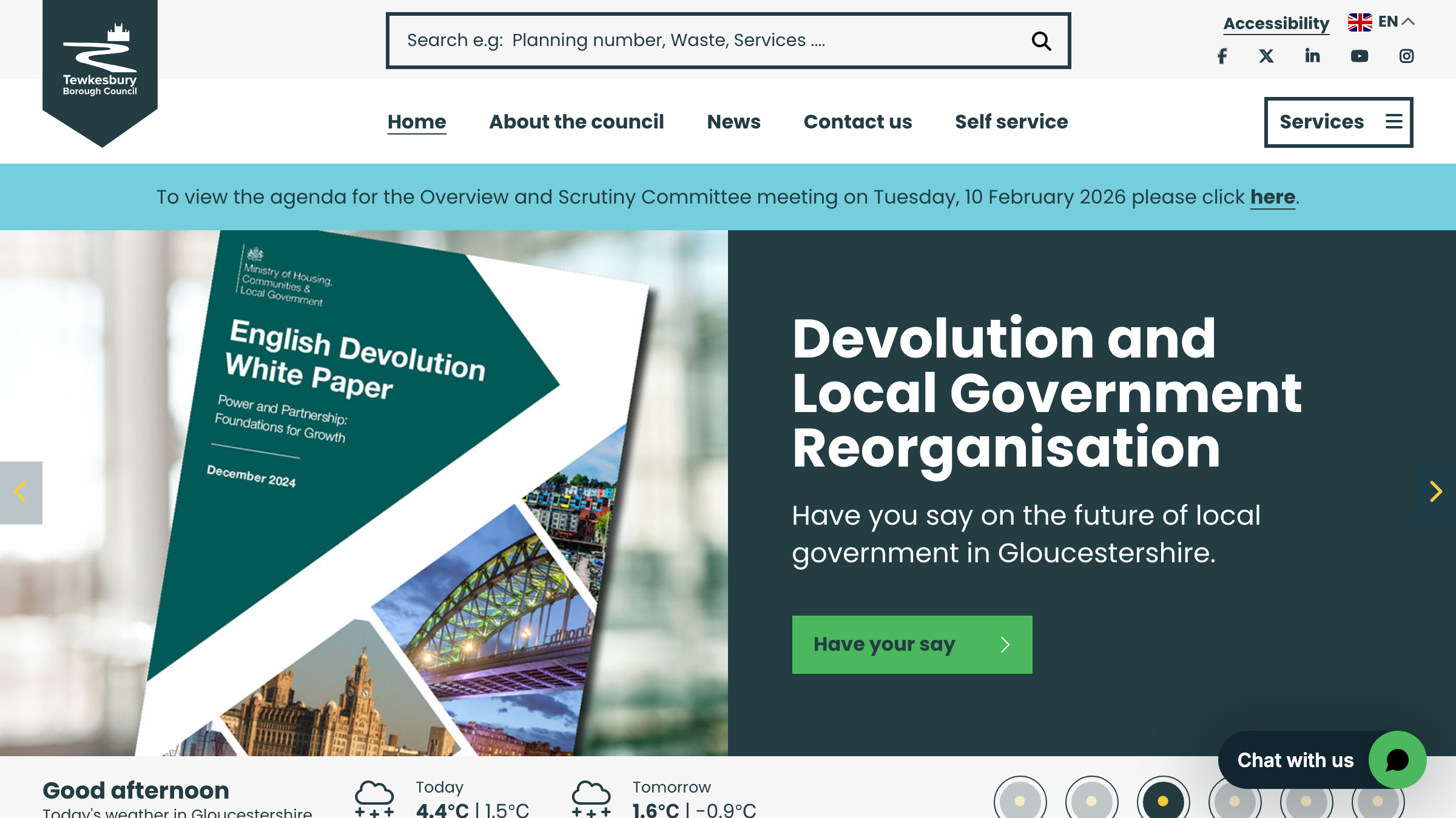 Tewkesbury website preview