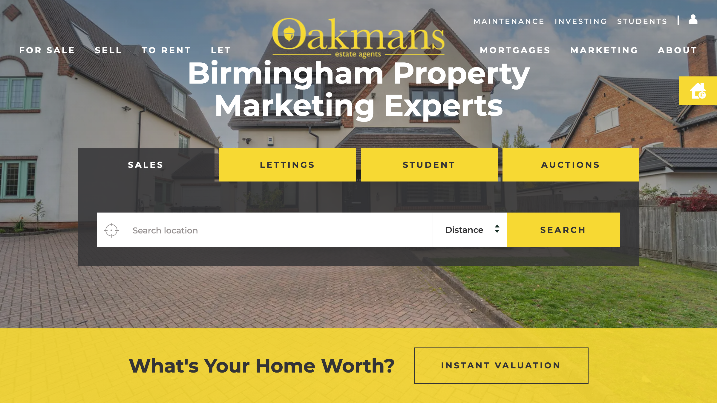 Oakmans Estate Agents page preview