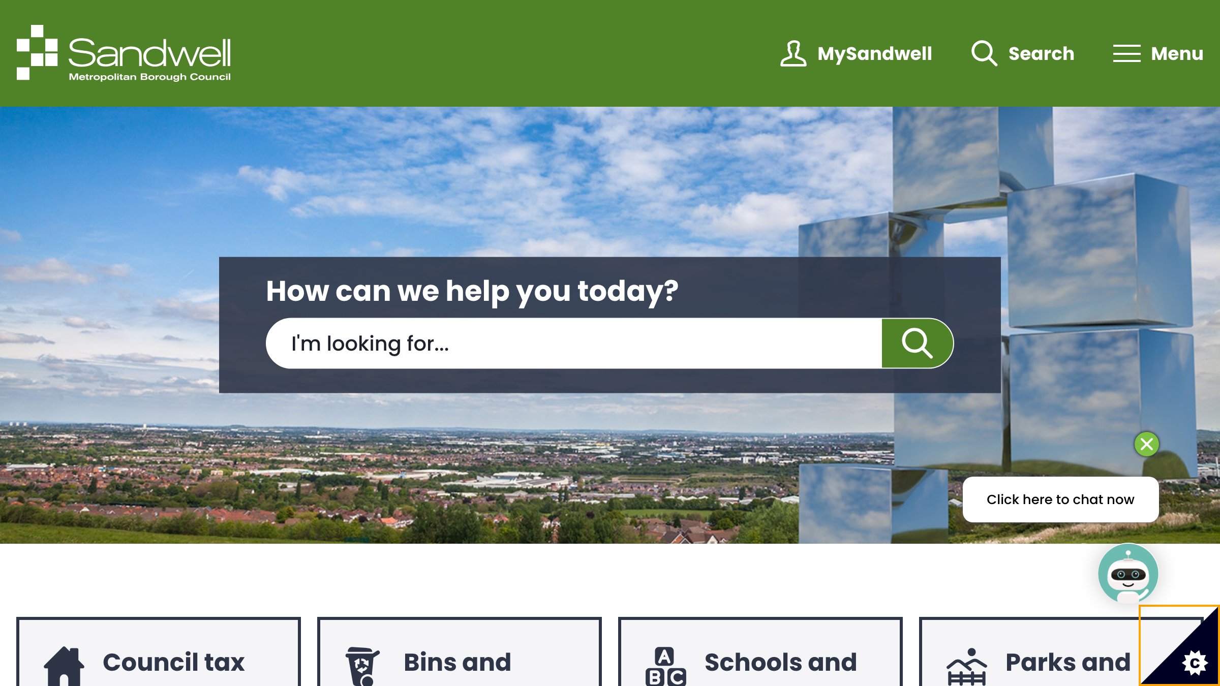 Sandwell website preview