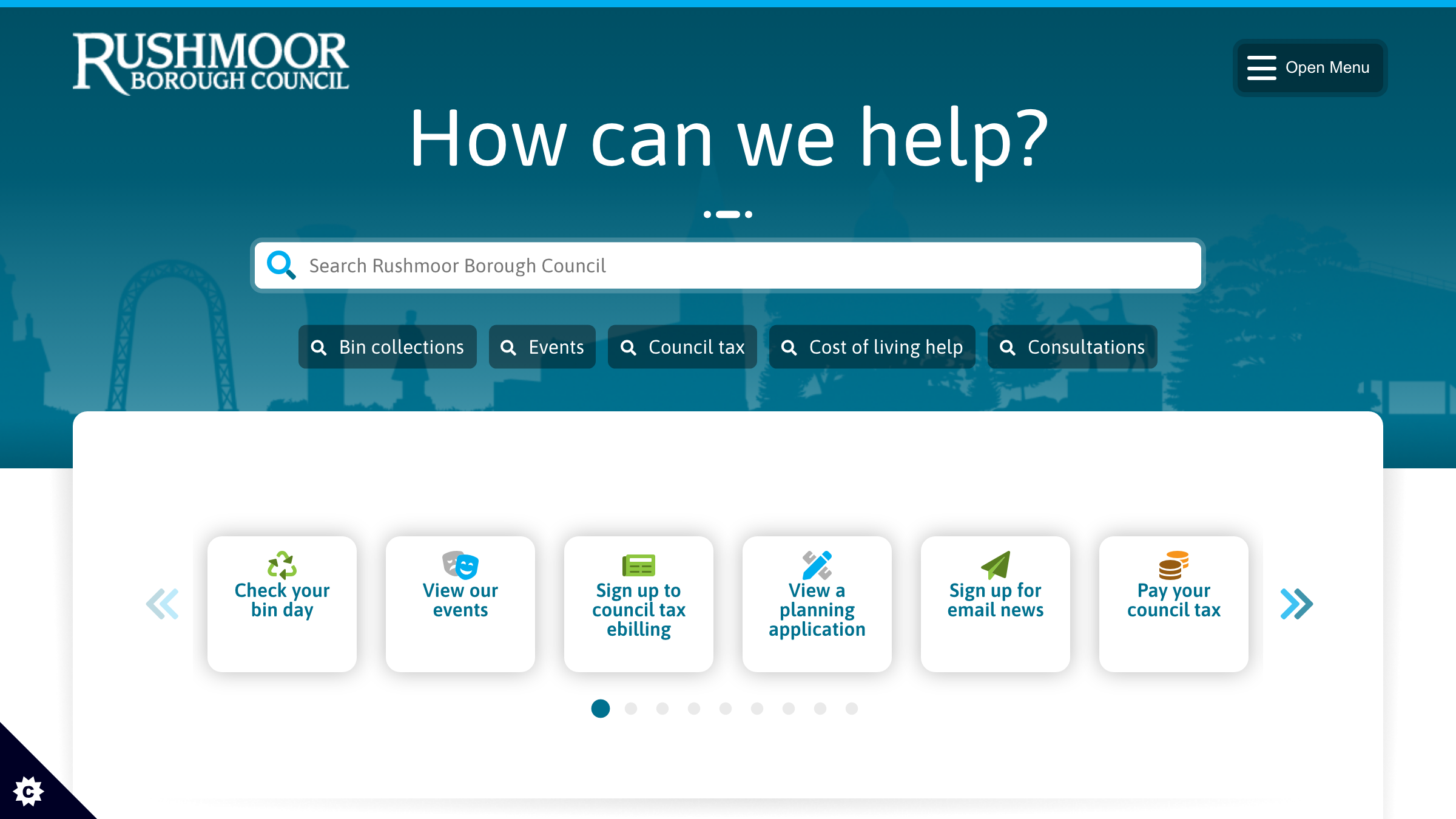 Rushmoor website preview