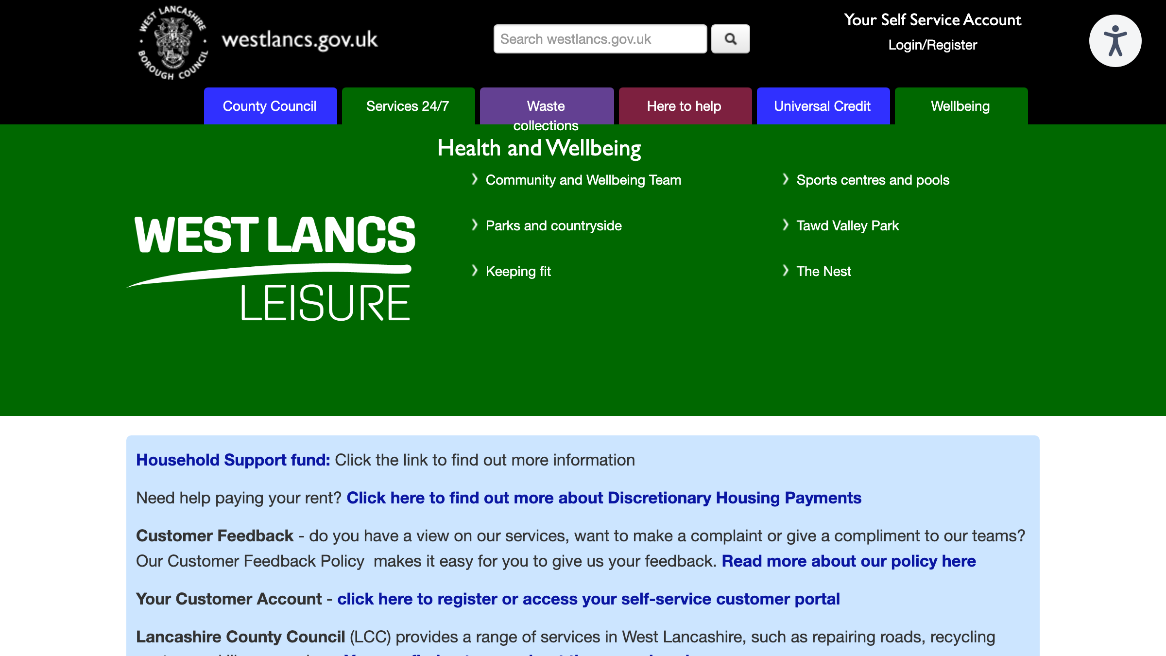 West Lancashire website preview