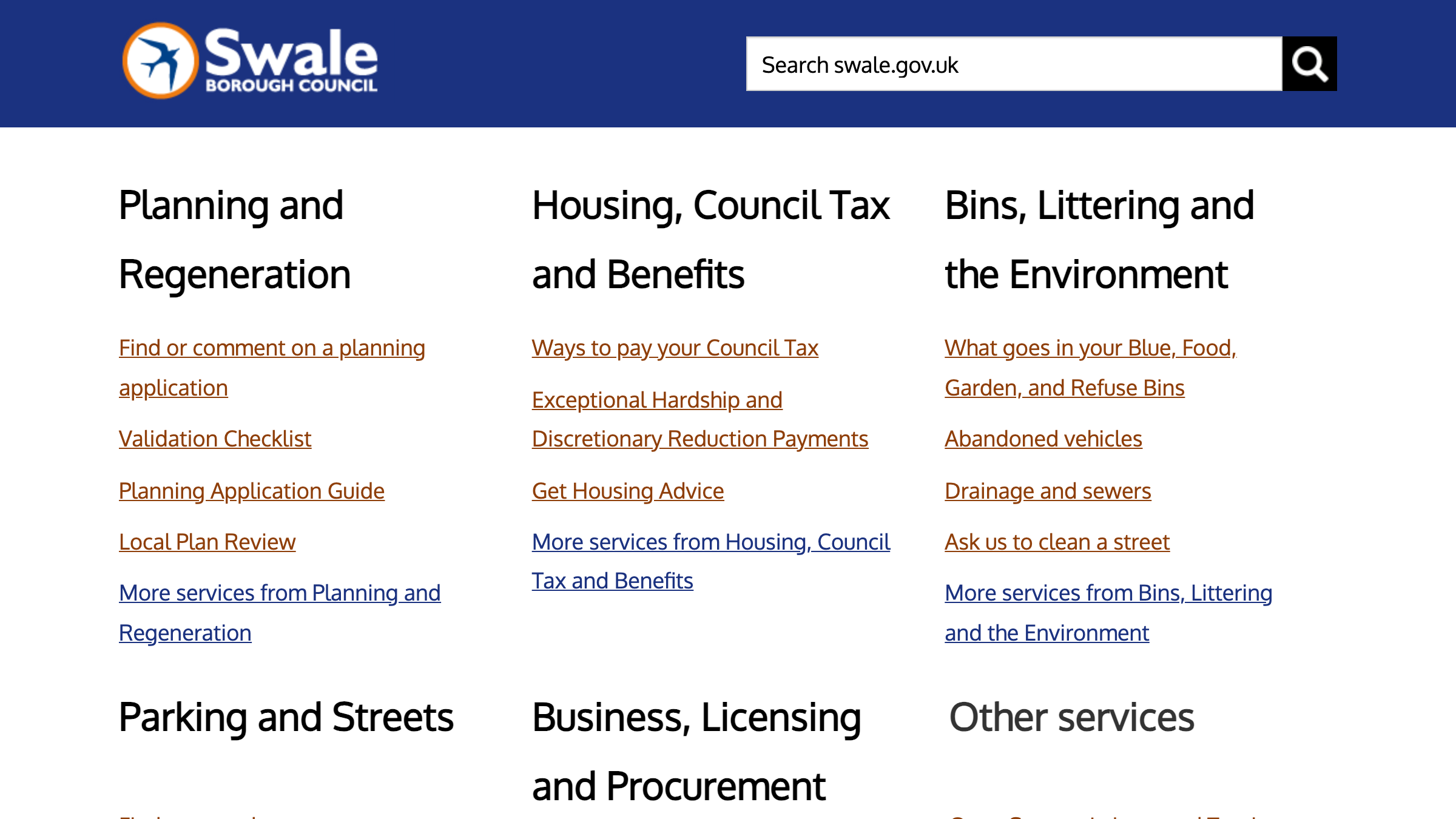 Swale website preview