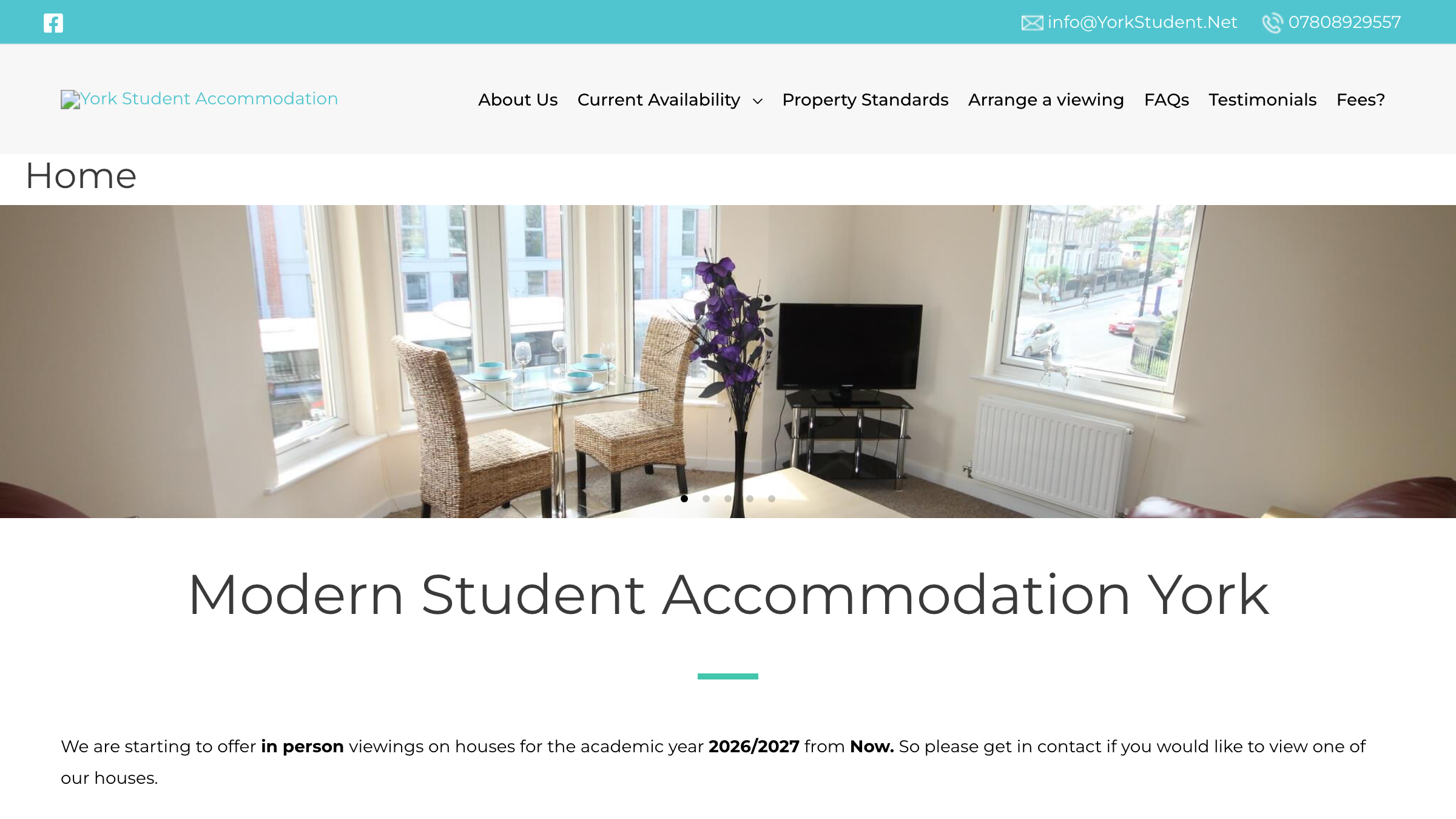 York Student Accommodation page preview