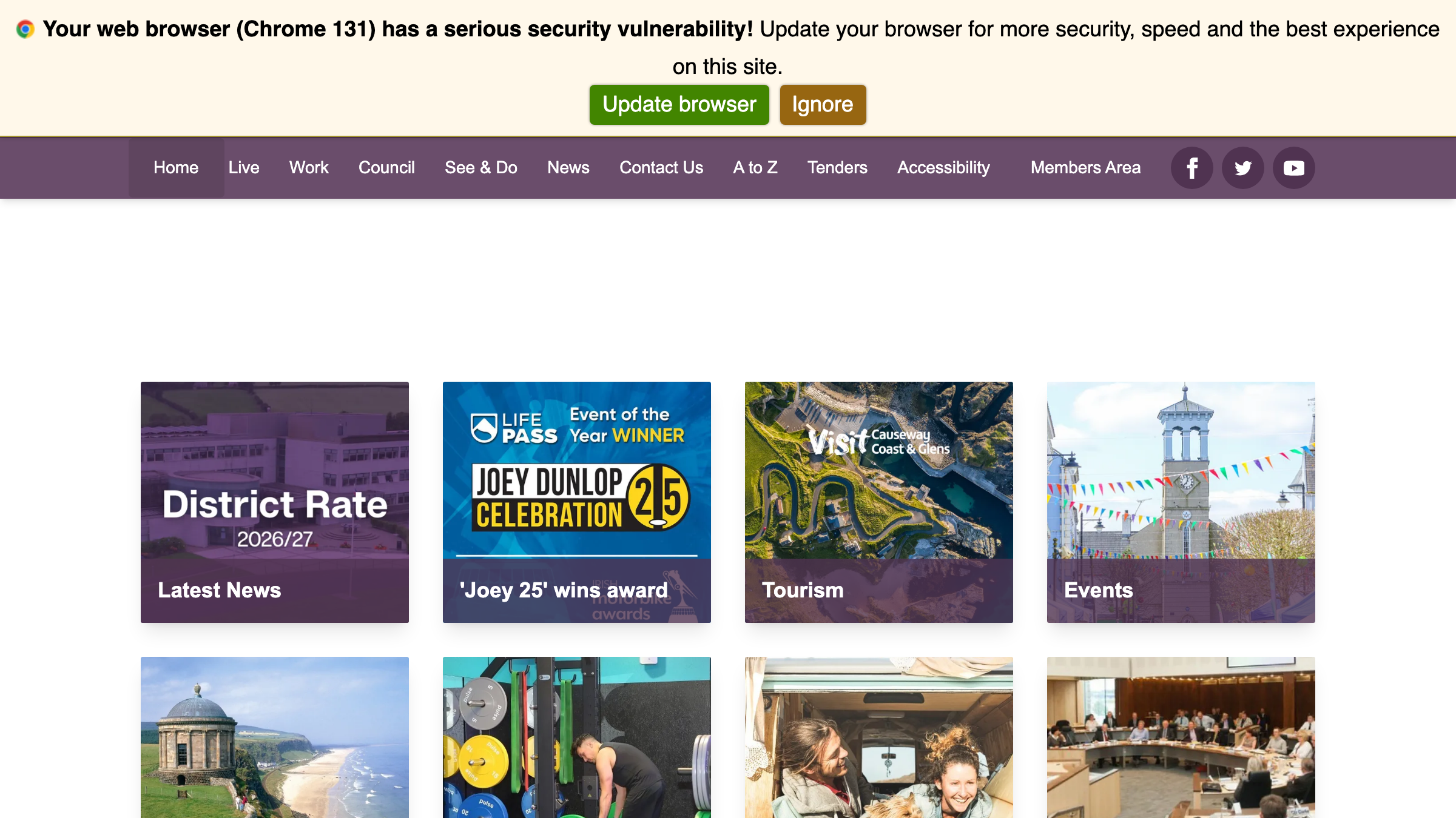 Causeway Coast and Glens website preview