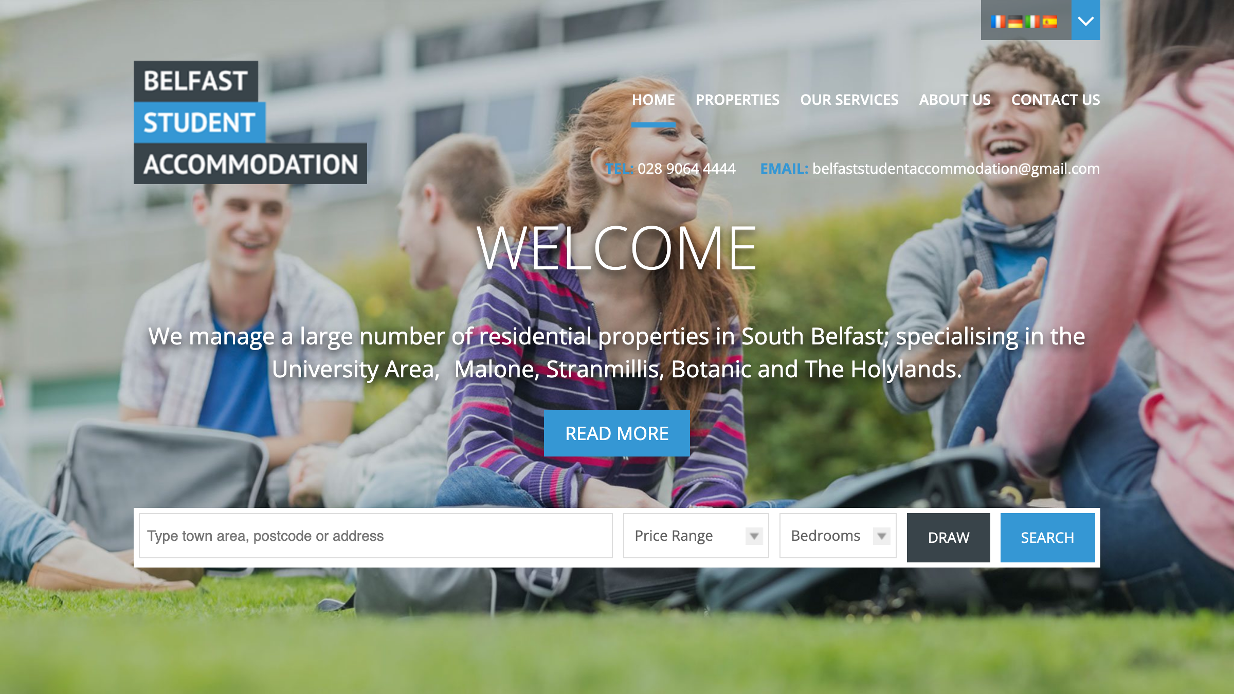 Belfast Student Accommodation page preview