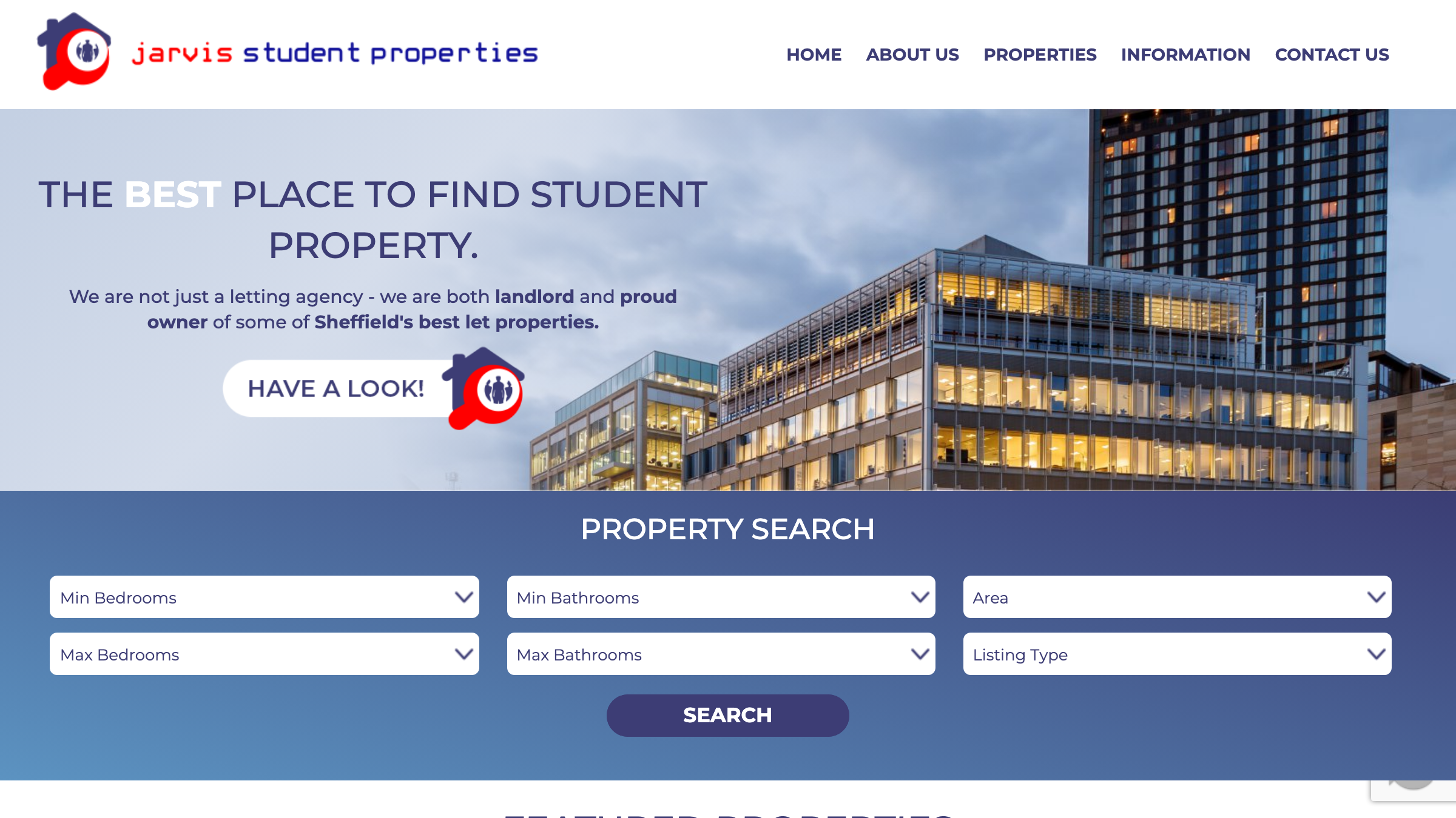 Jarvis Student Properties page preview