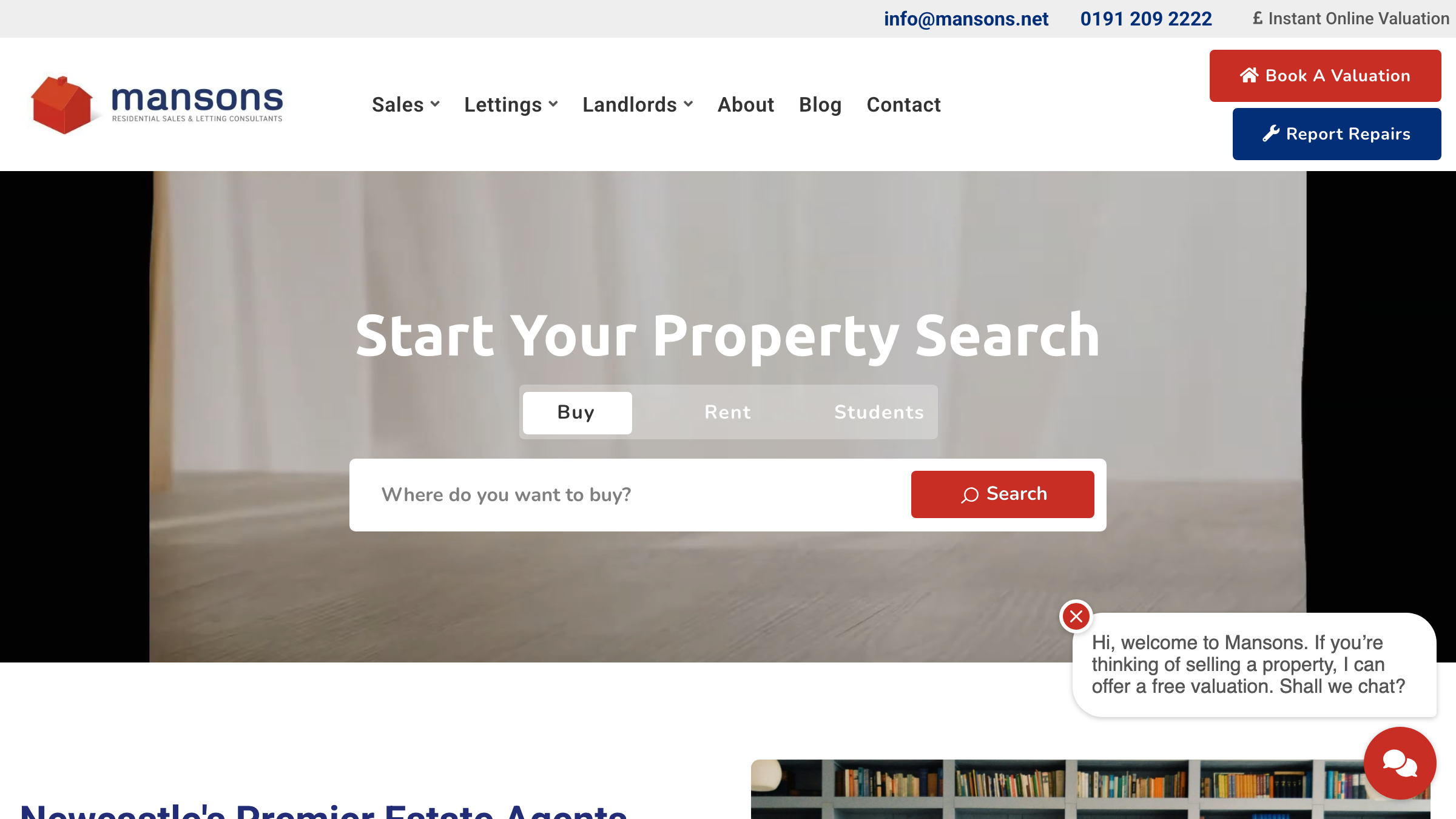 Mansons Property Consultants page preview