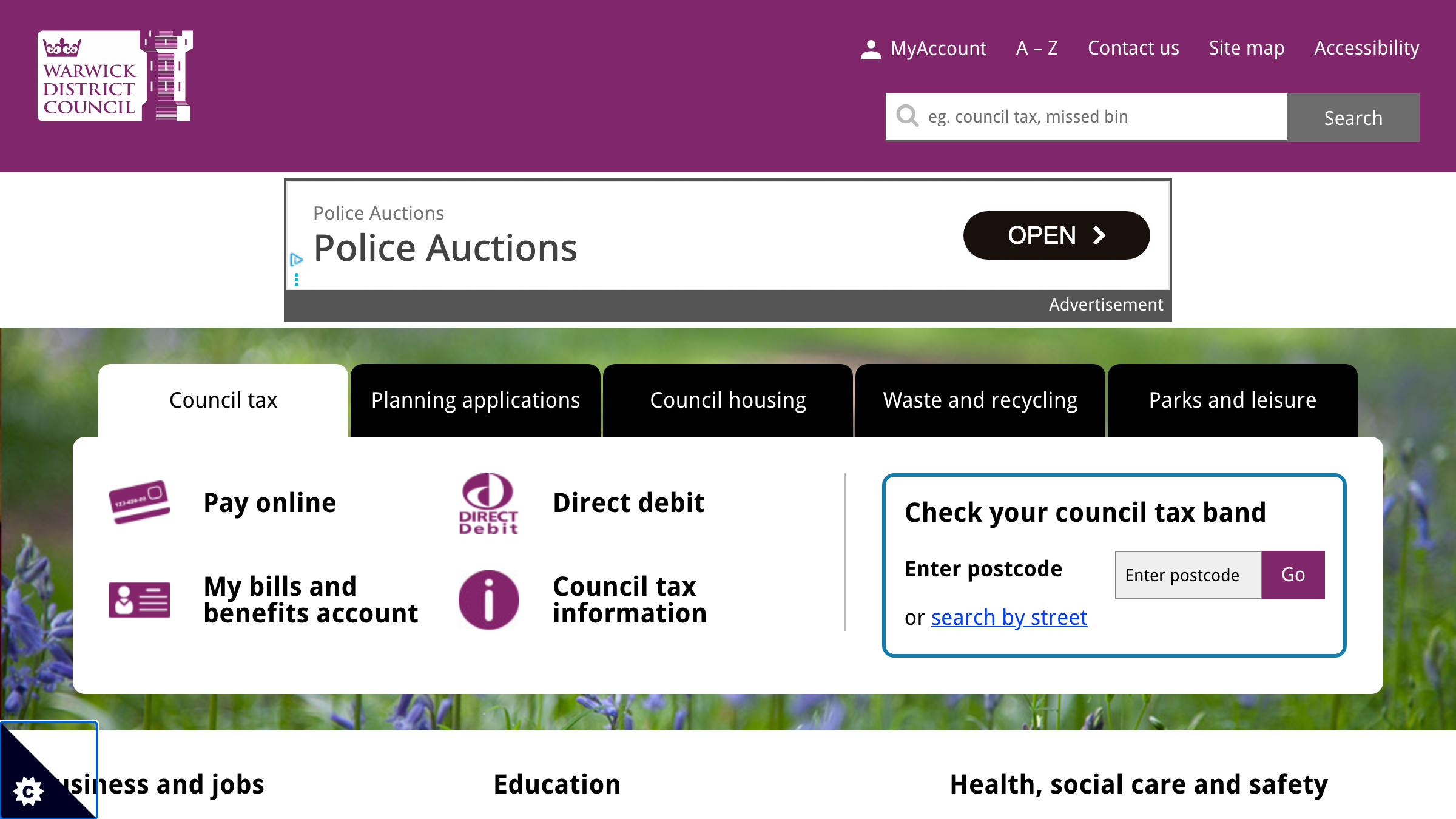 Warwick website preview