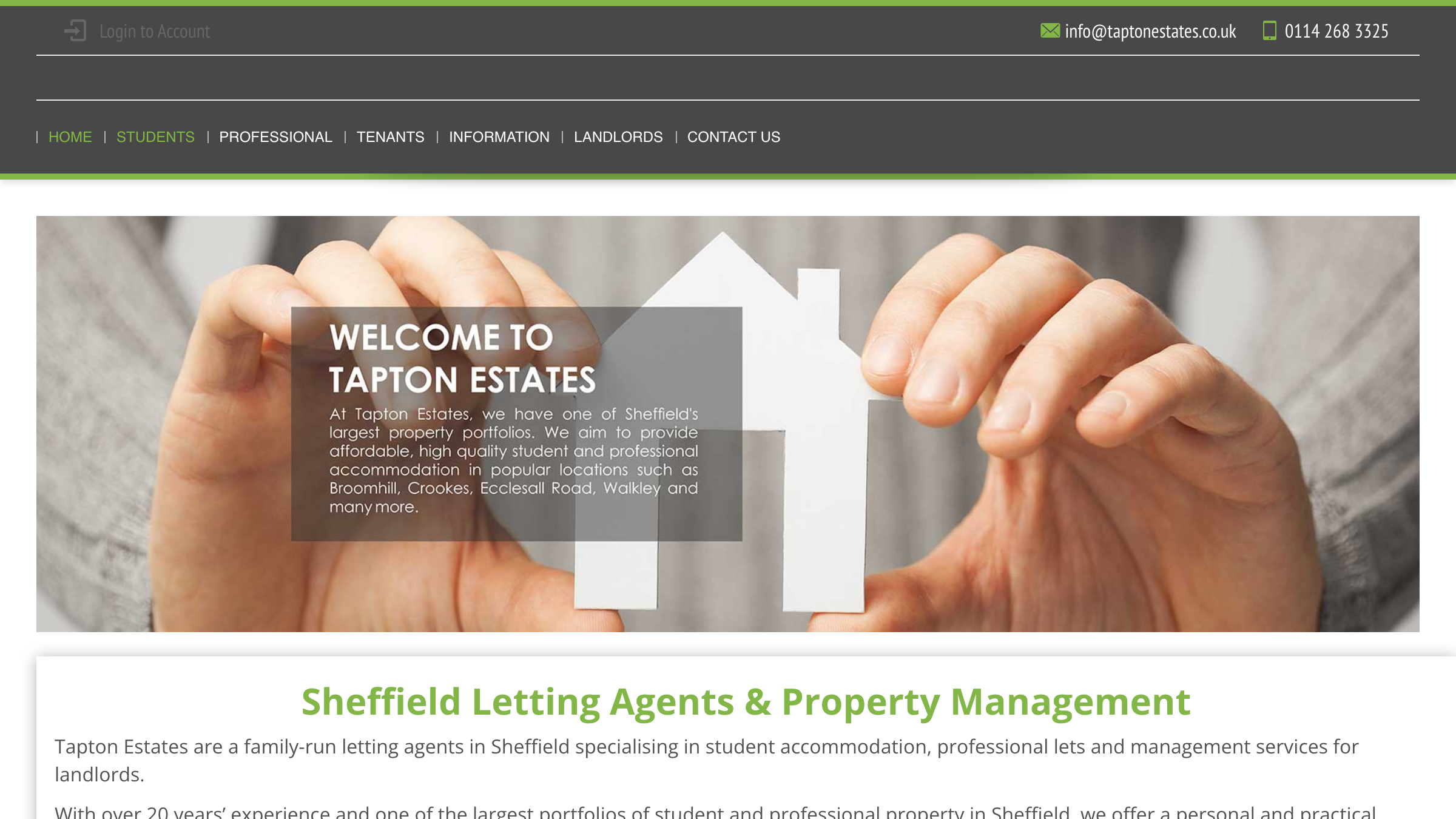 Tapton Estates page preview