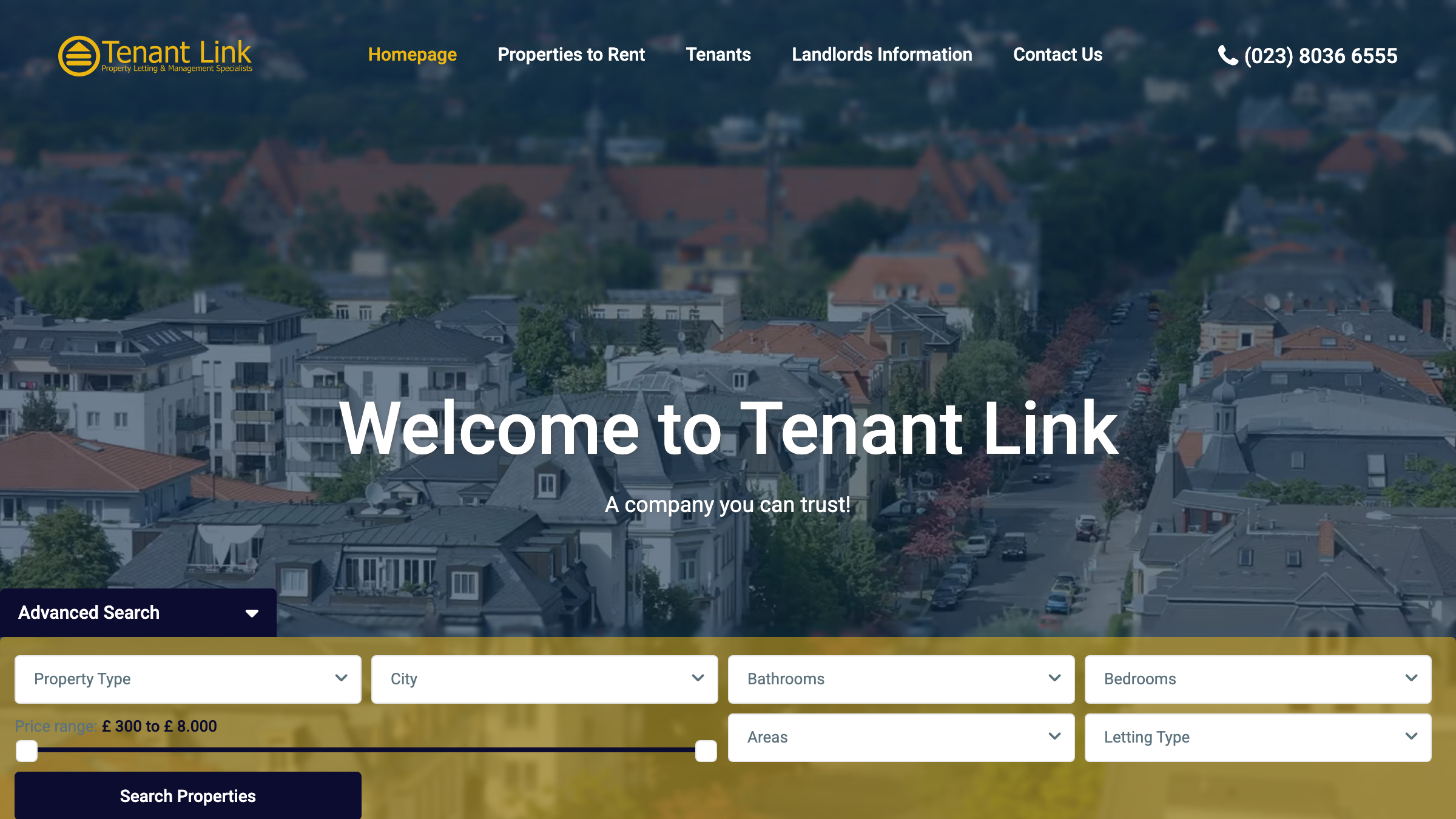 Tenant Link page preview