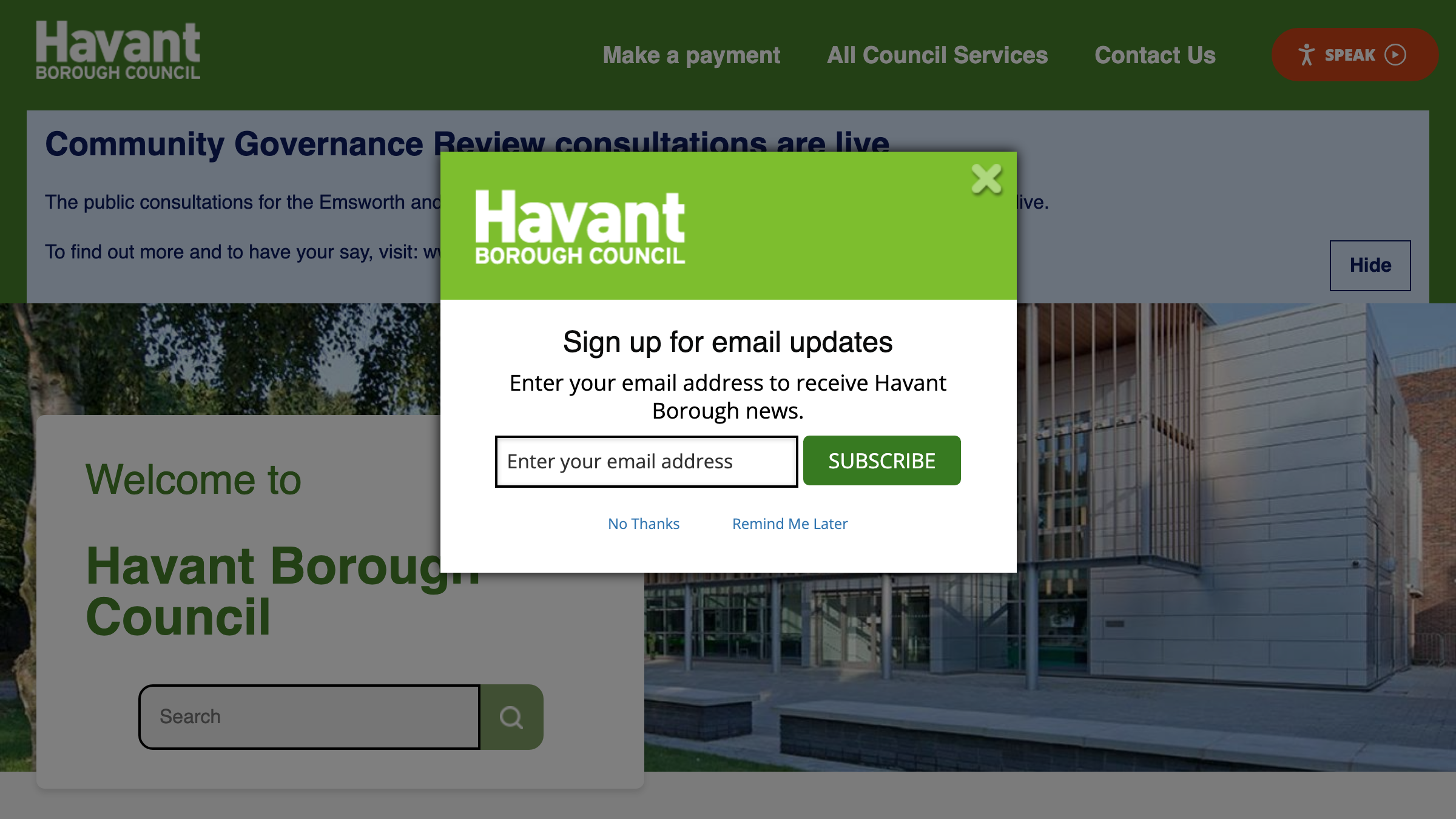 Havant website preview