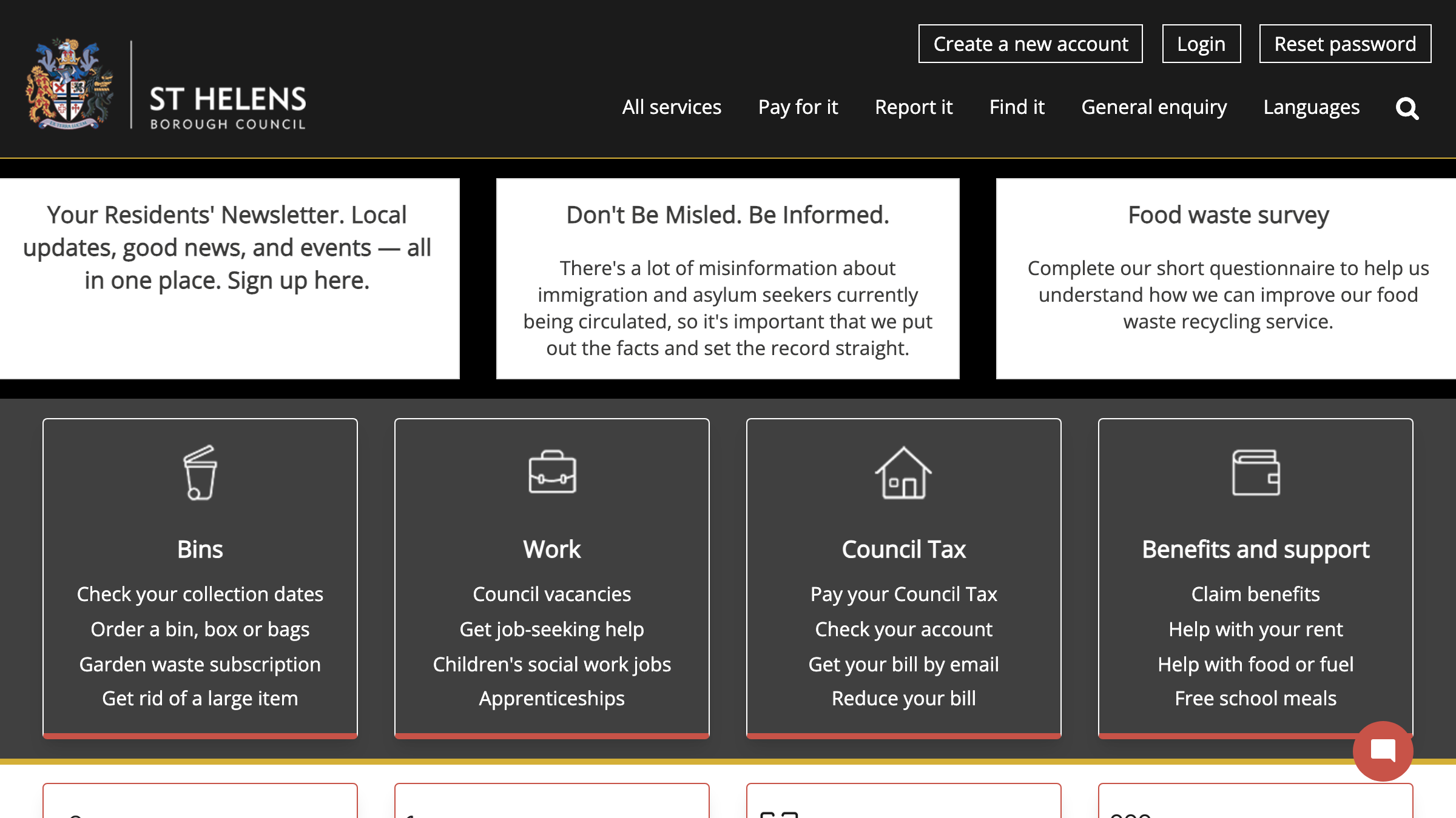 St. Helens website preview