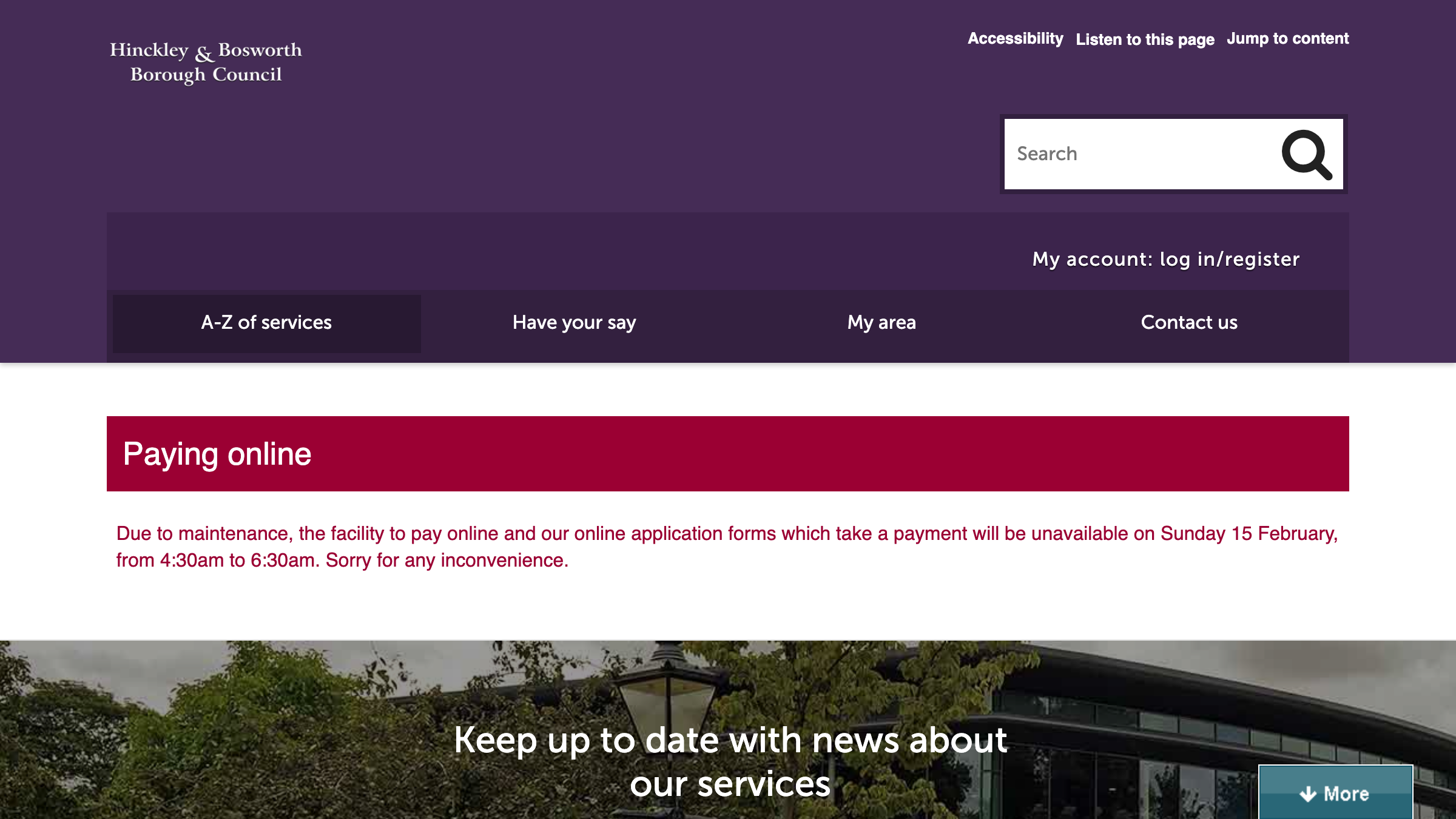 Hinckley and Bosworth website preview