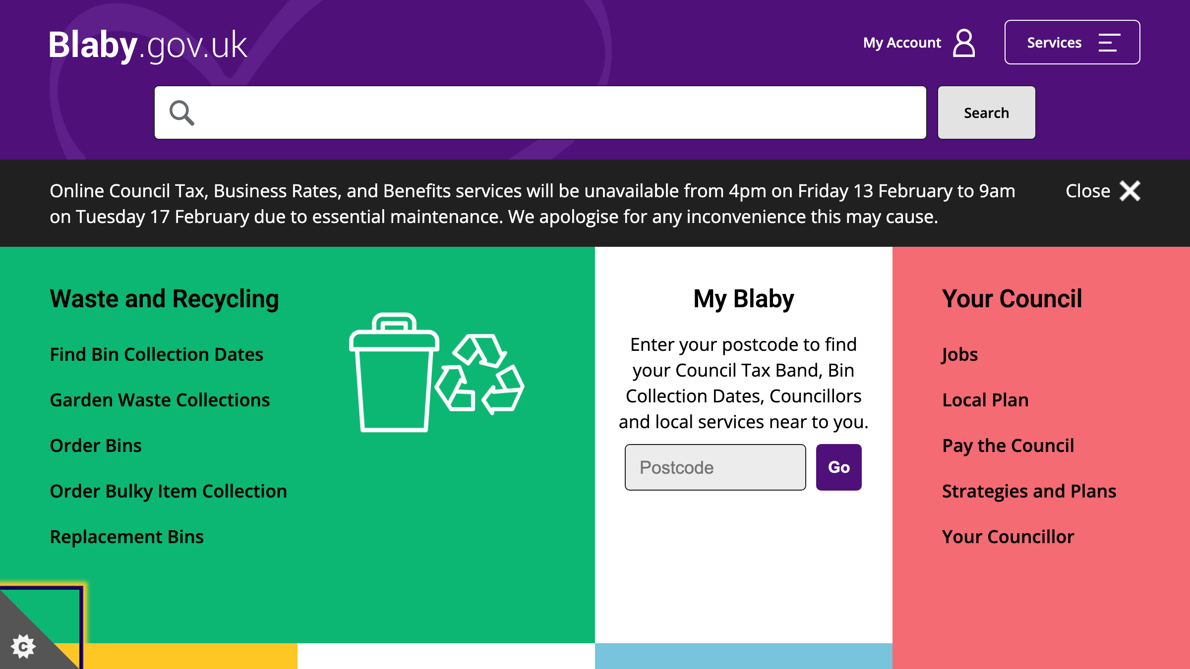 Blaby website preview