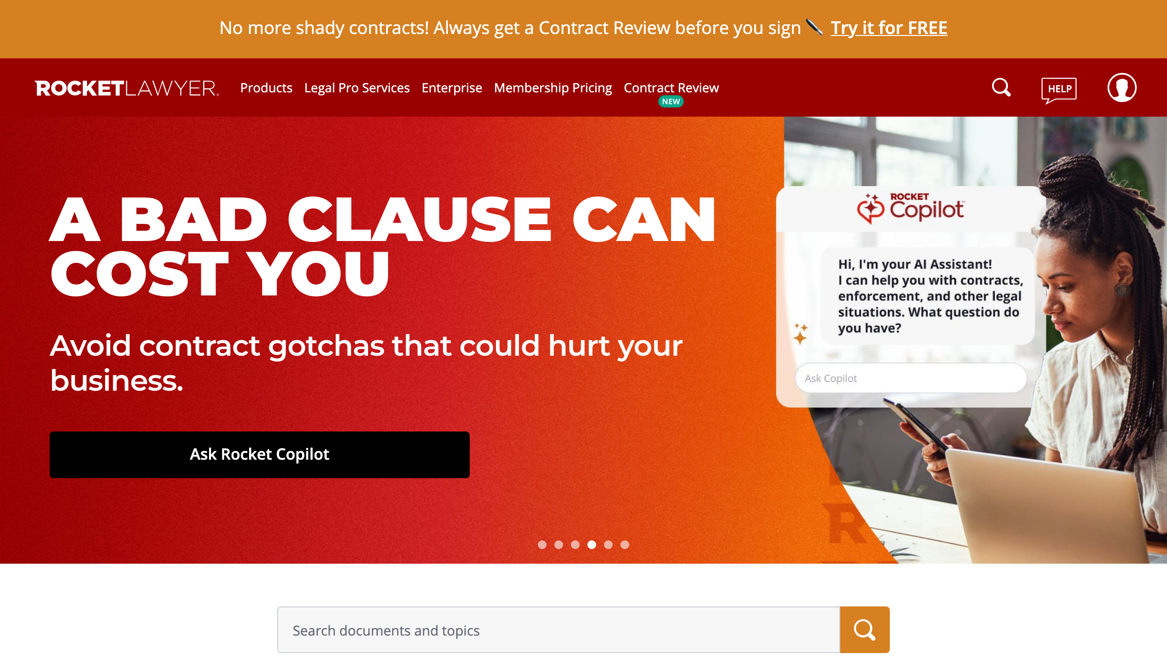 Rocket Lawyer page preview