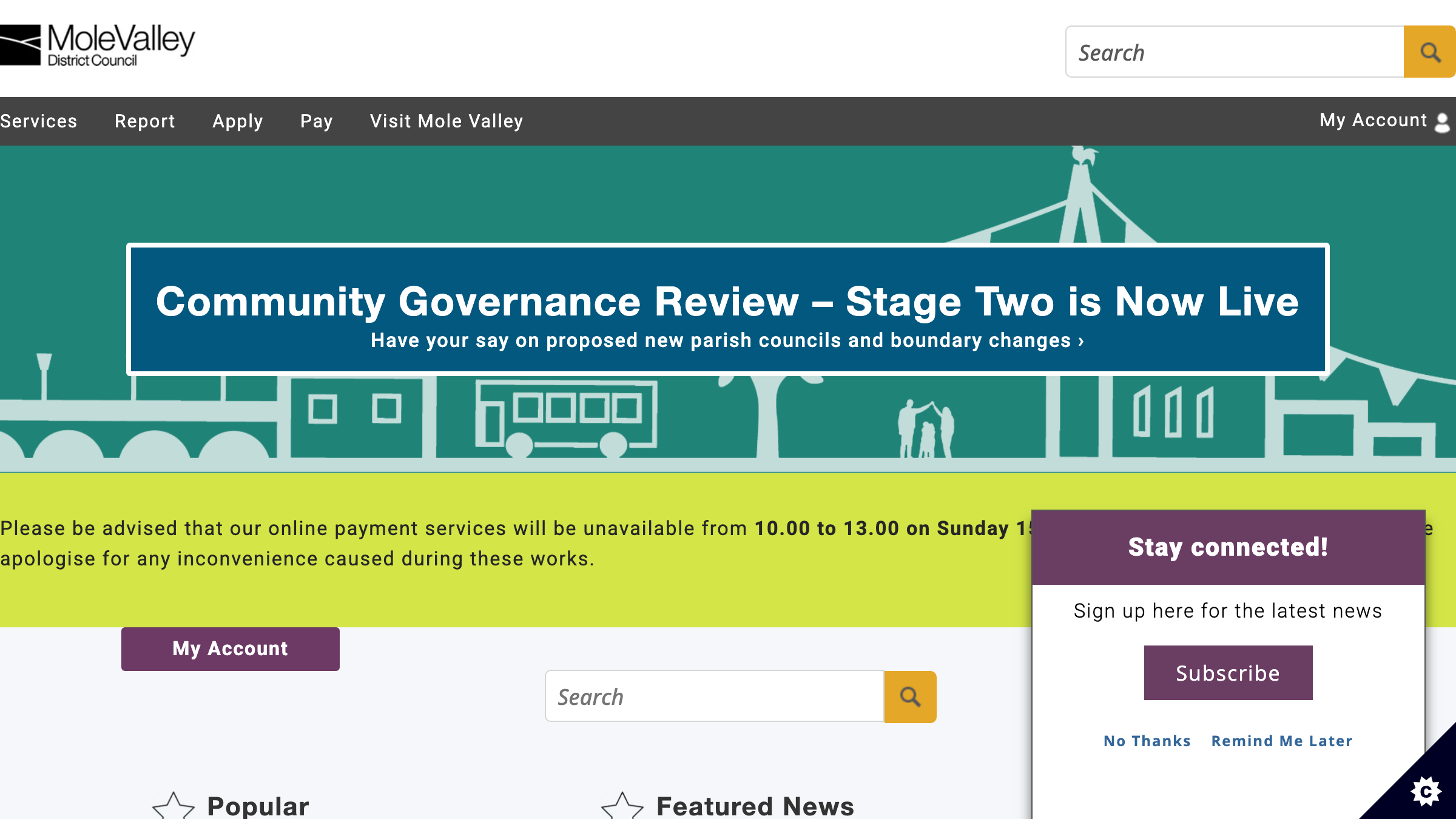 Mole Valley website preview
