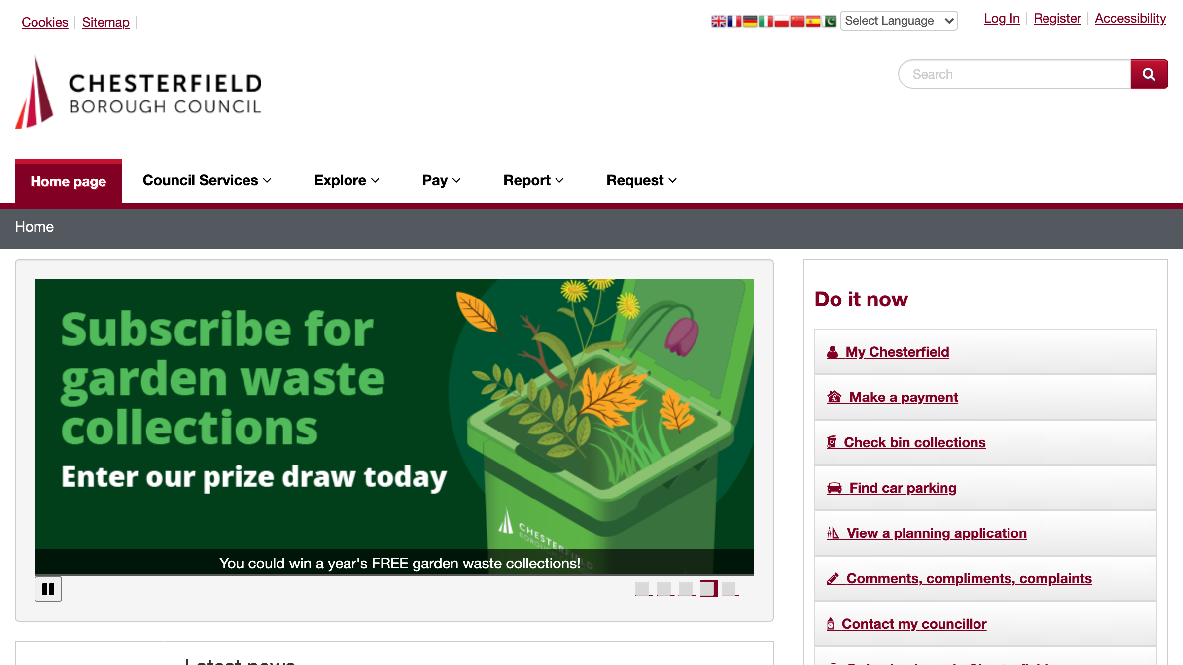 Chesterfield website preview