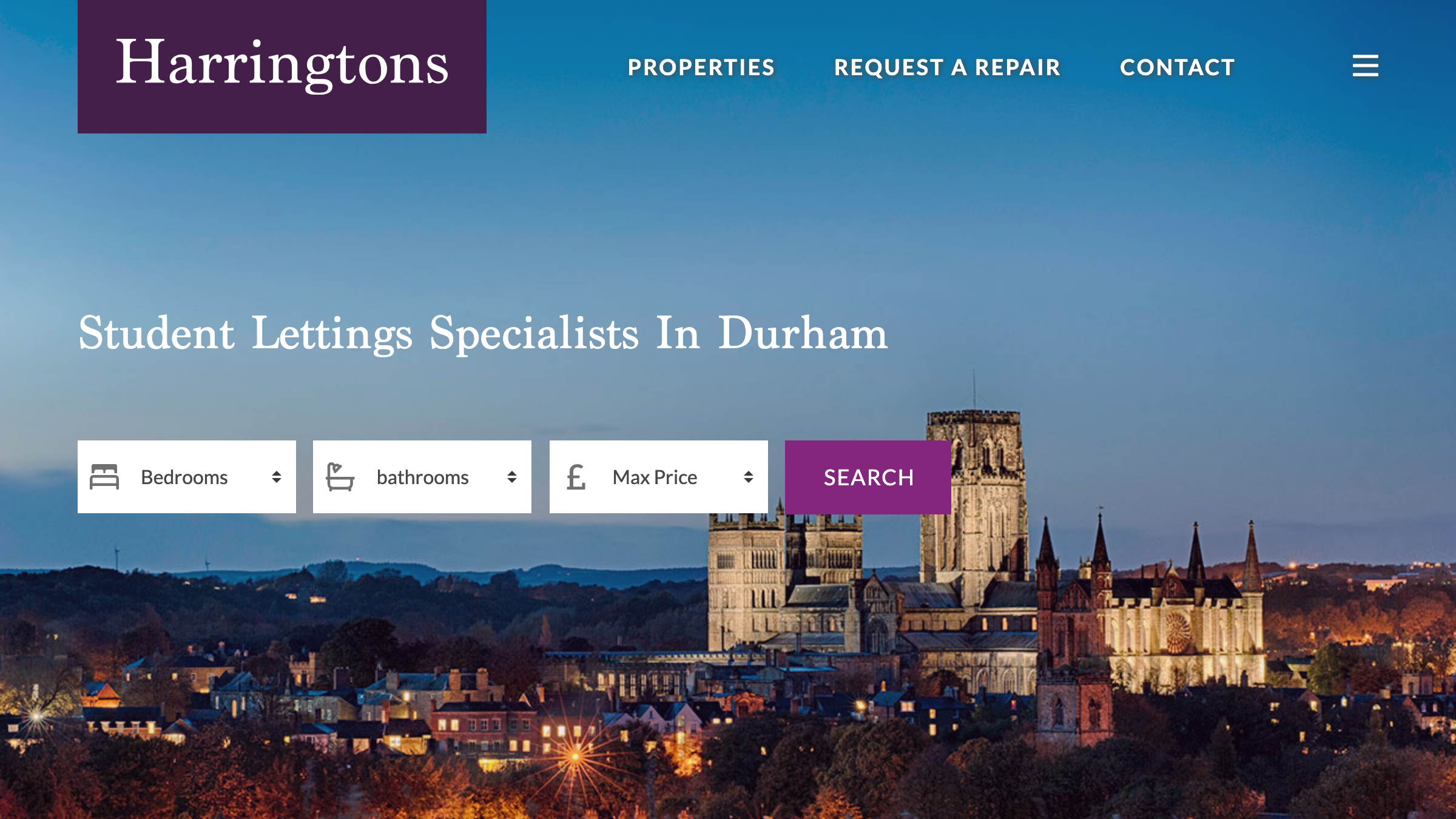 Harringtons Student Lettings page preview