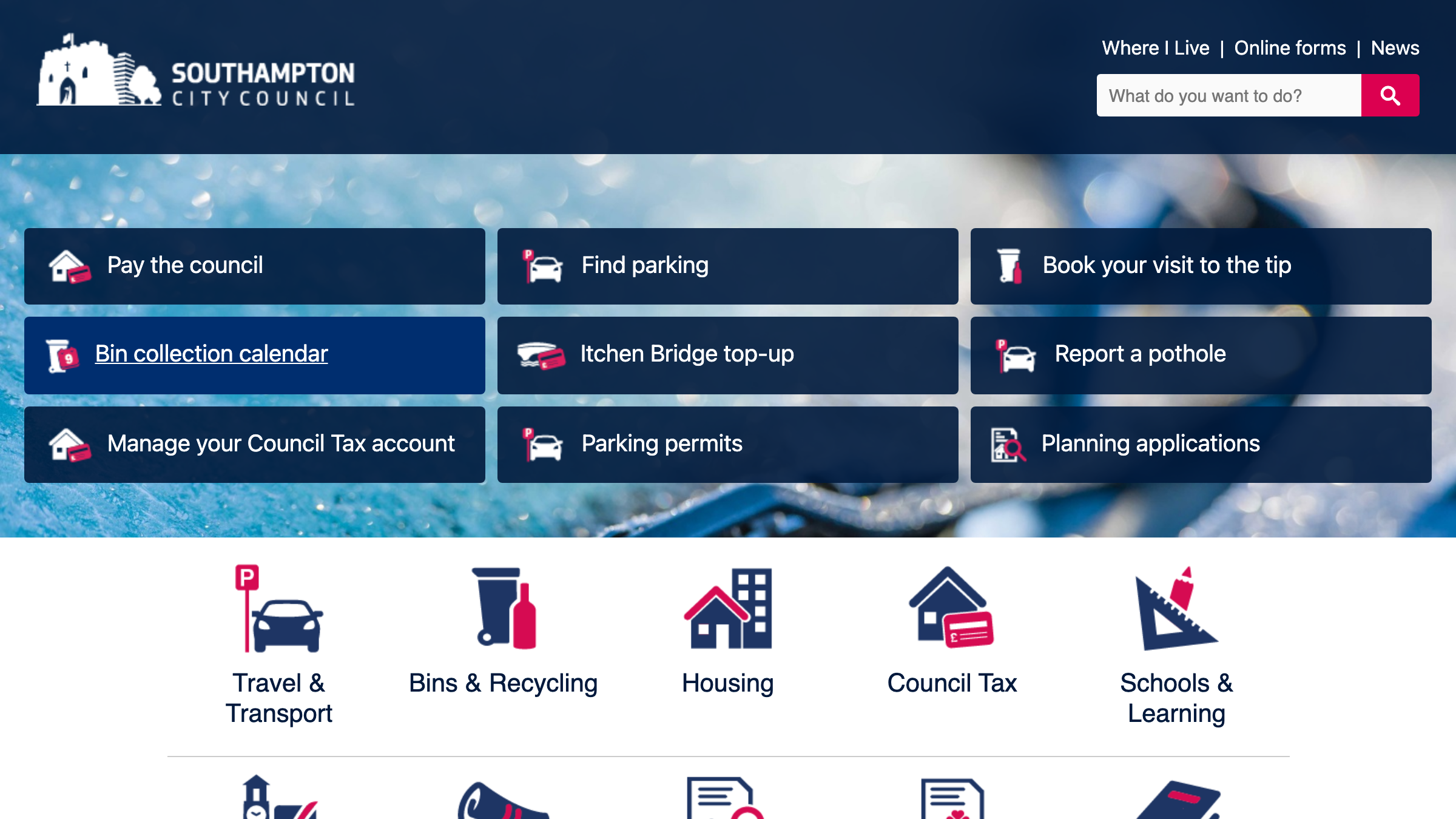 Southampton website preview