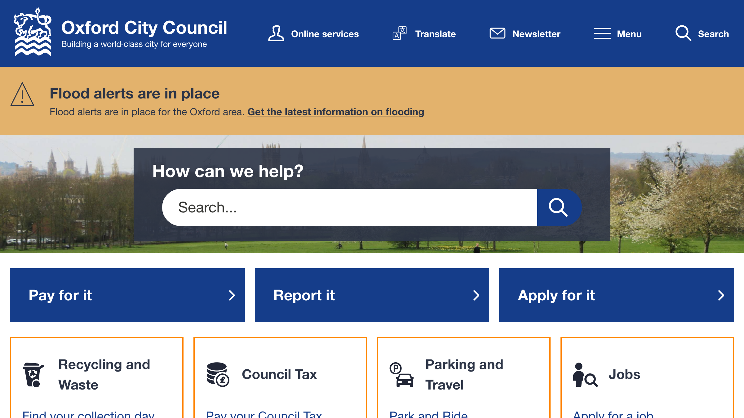 Oxford website preview