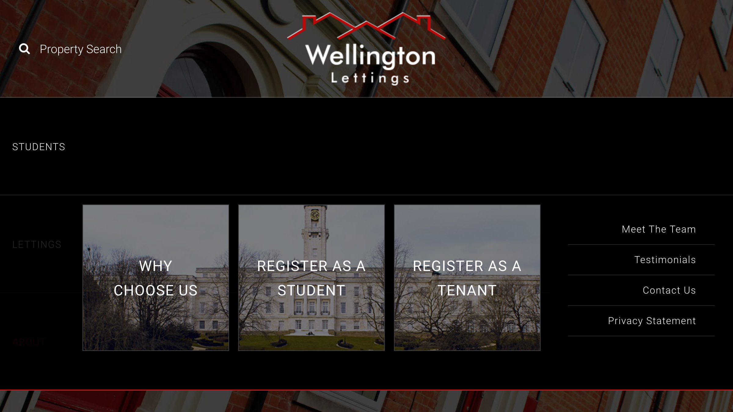 Wellington Lettings page preview