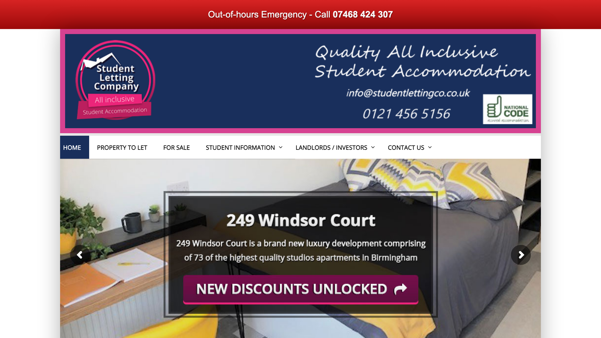 The Student Letting Company page preview