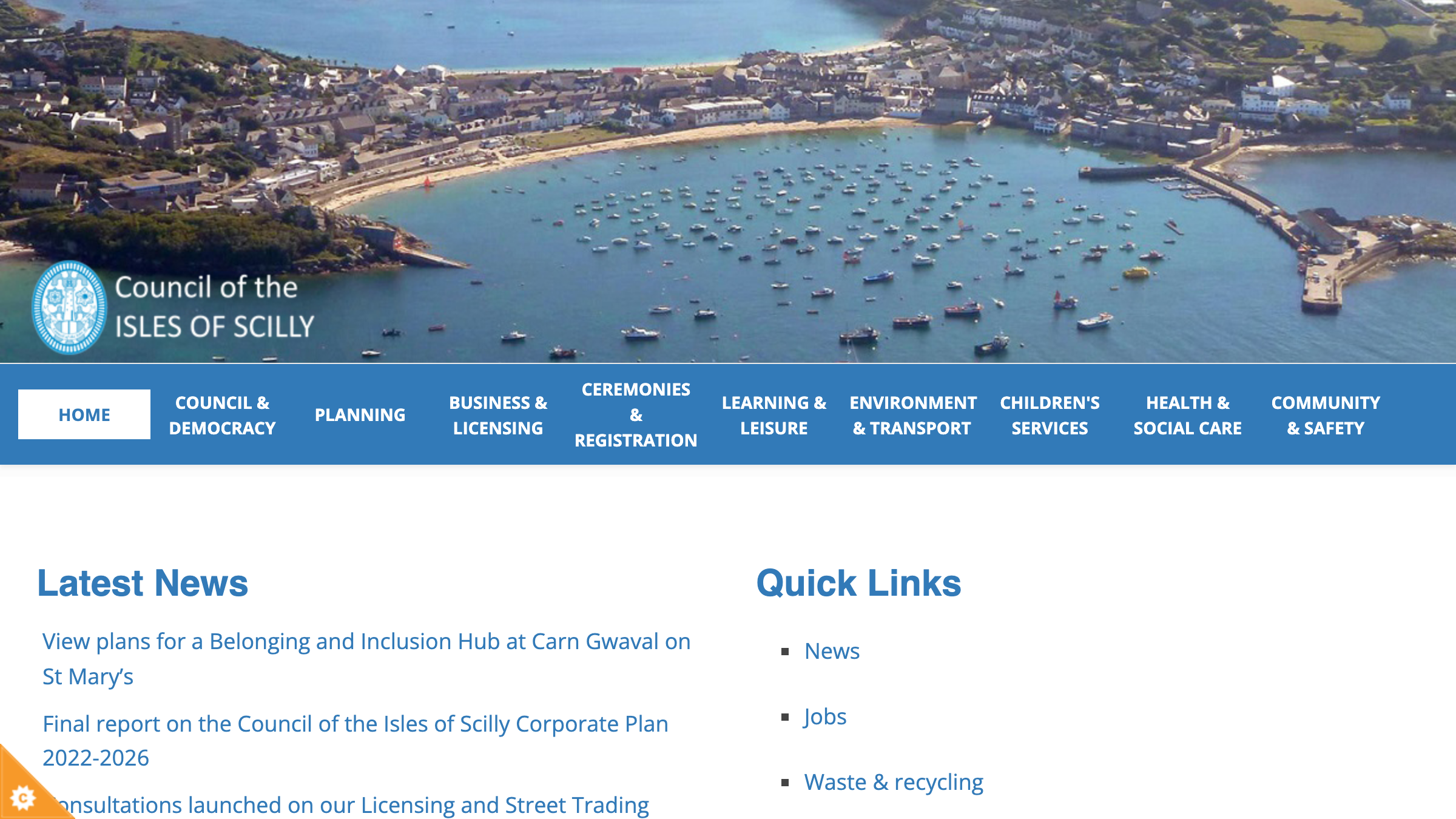 Isles of Scilly website preview