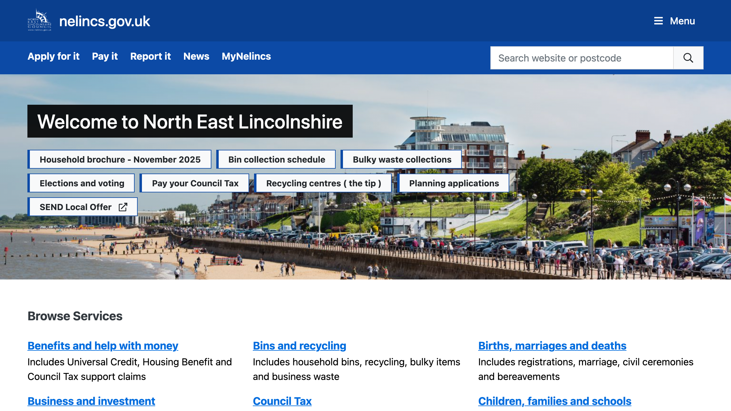North East Lincolnshire website preview