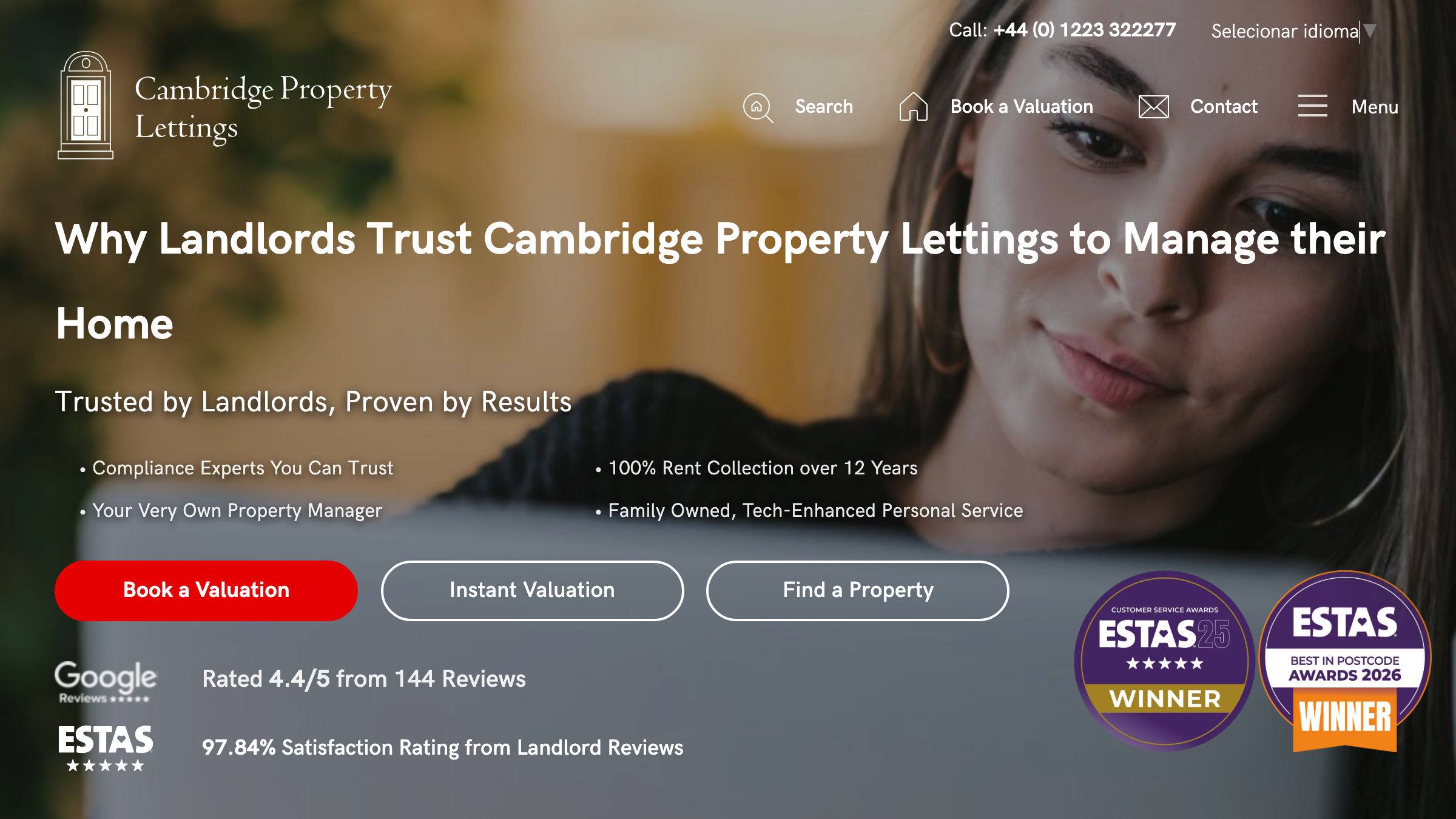 Cambridge Property Lettings page preview