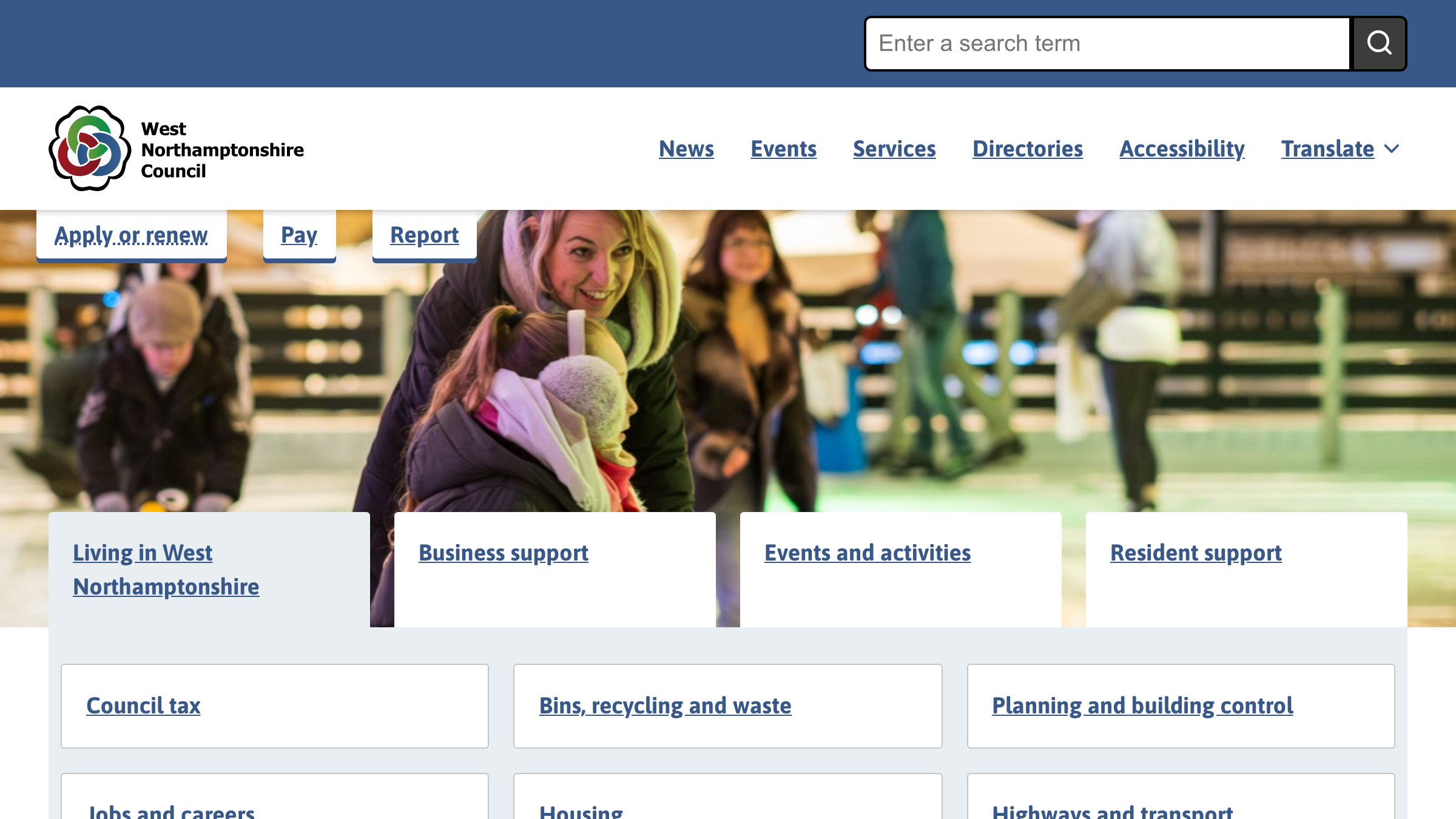 West Northamptonshire website preview