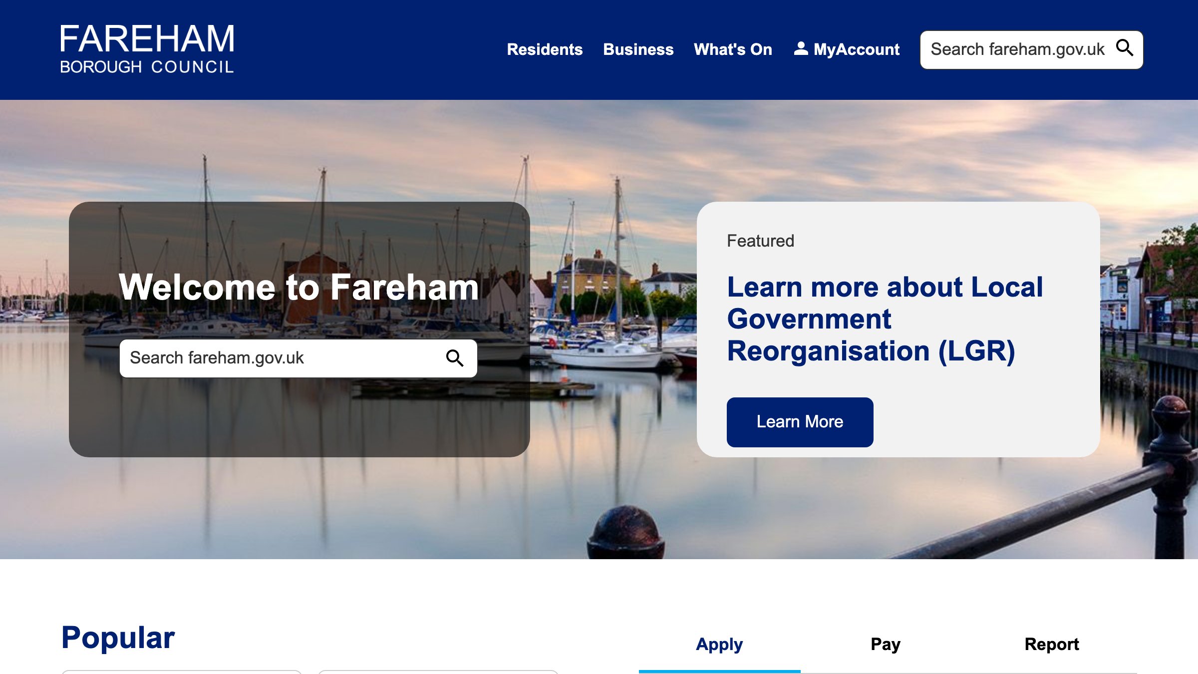 Fareham website preview
