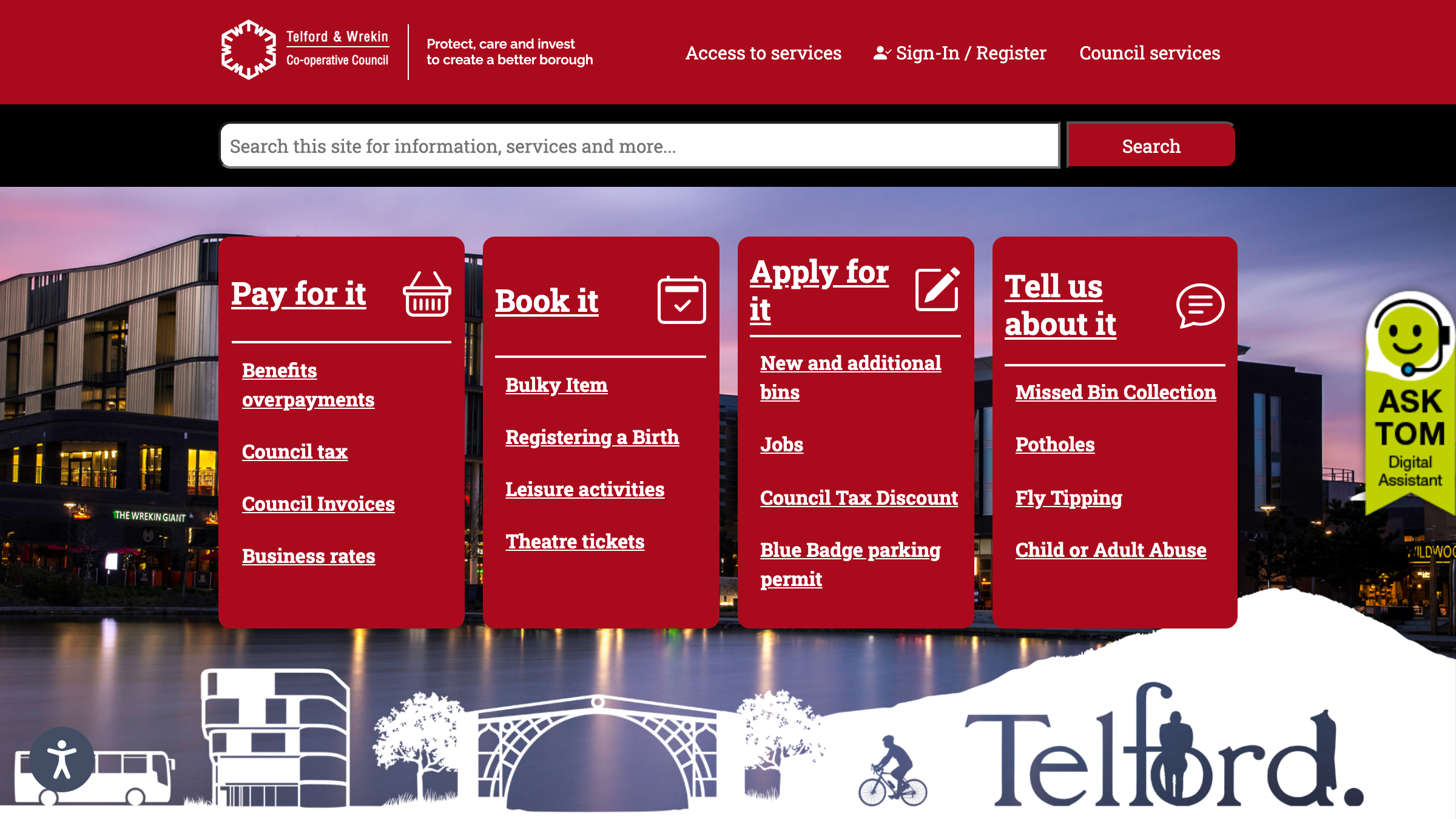 Telford and Wrekin website preview