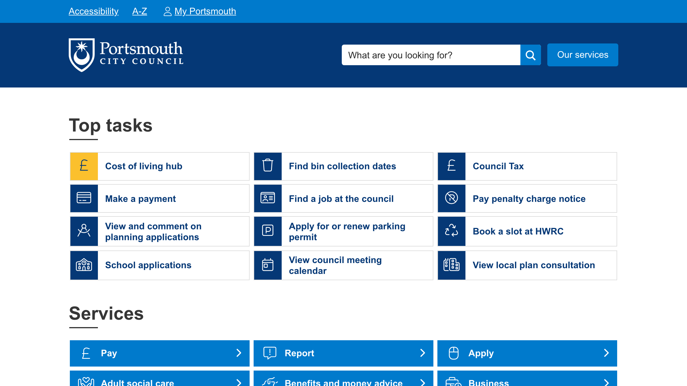 Portsmouth website preview