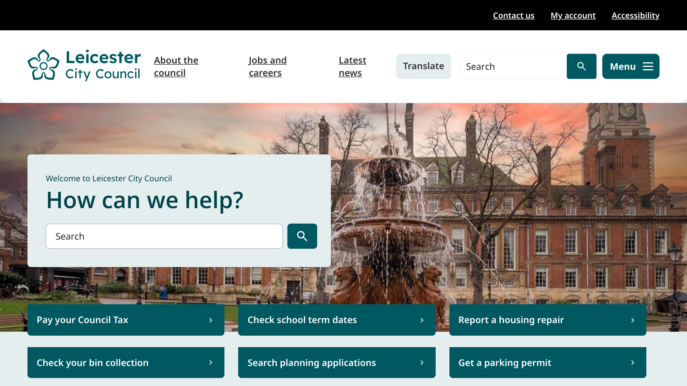 Leicester website preview