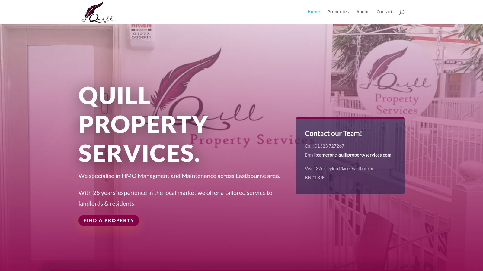 Quill Property Services page preview
