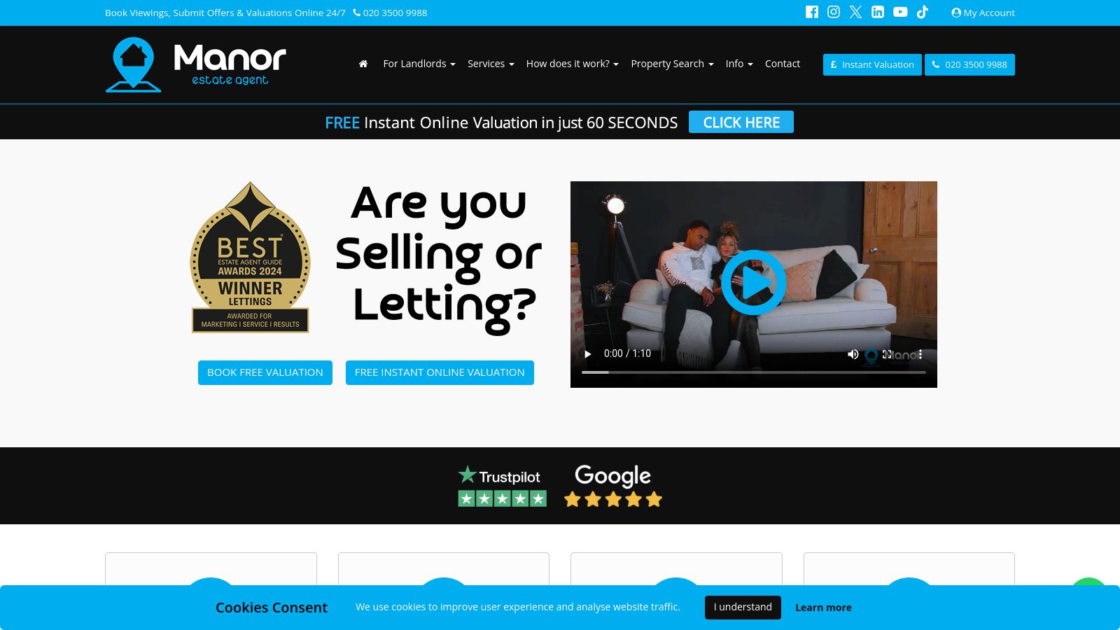 Manor Estate Agent page preview