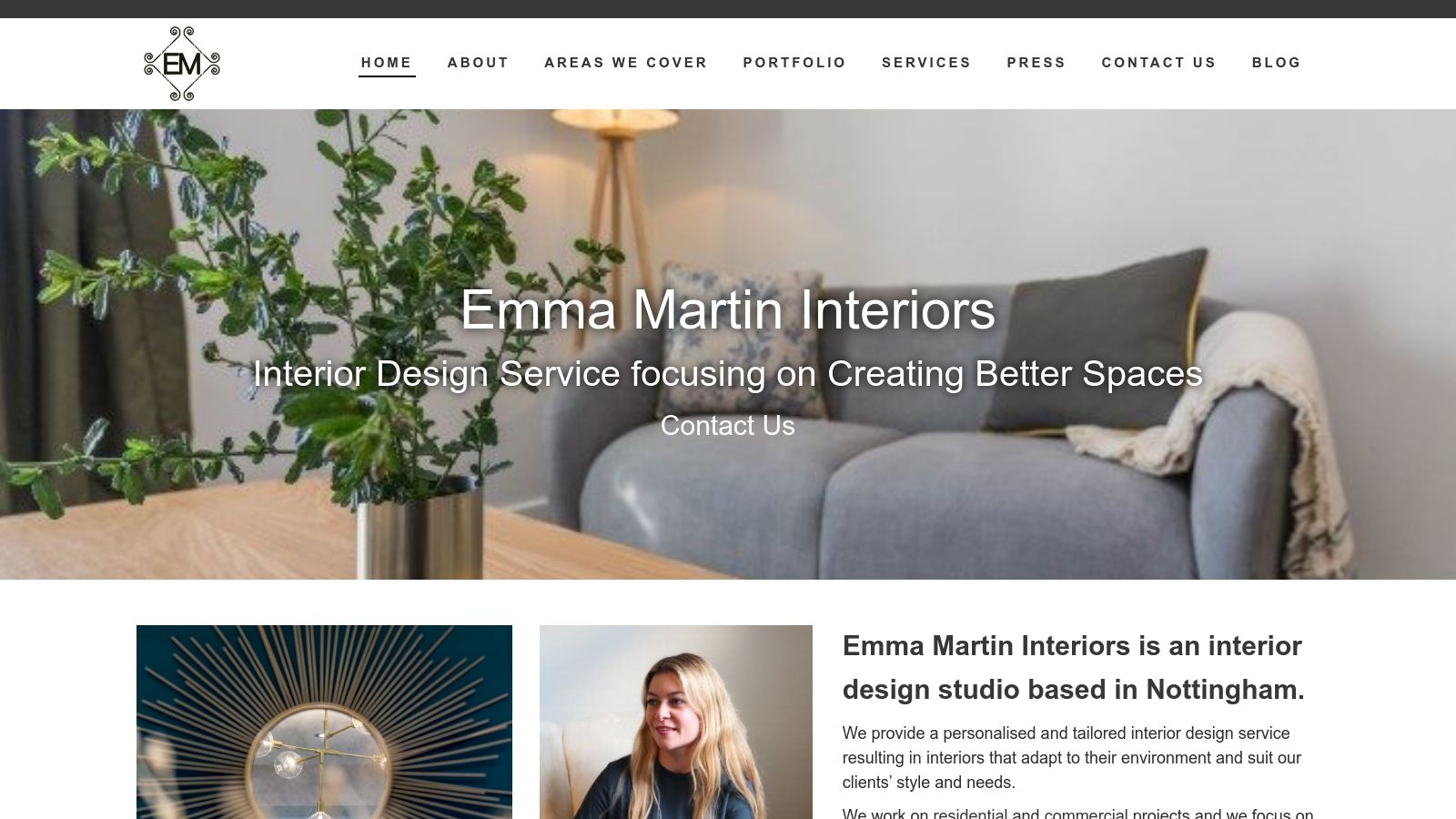 EM Interiors page preview