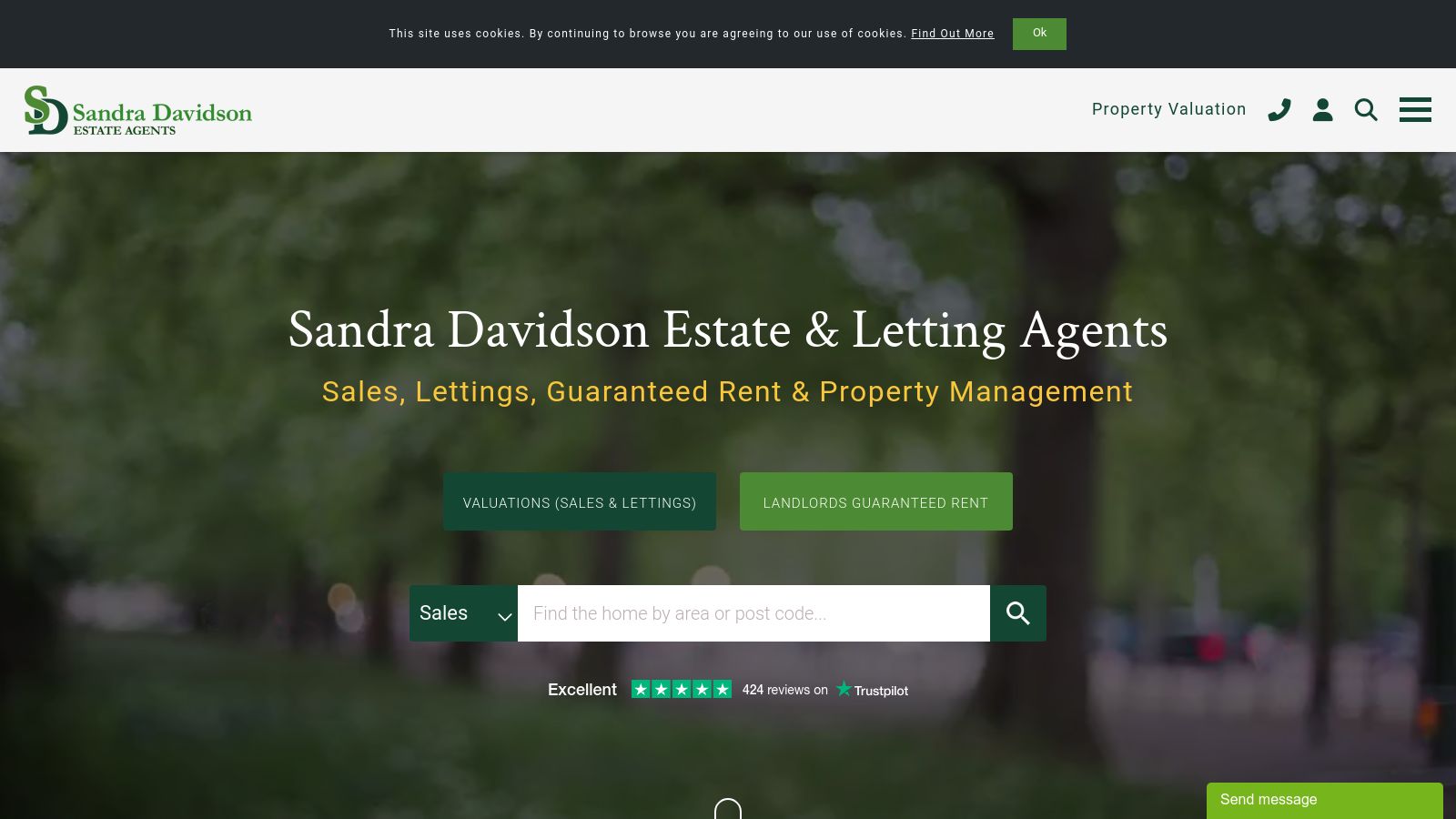 Sandra Davidson Estate Agents page preview